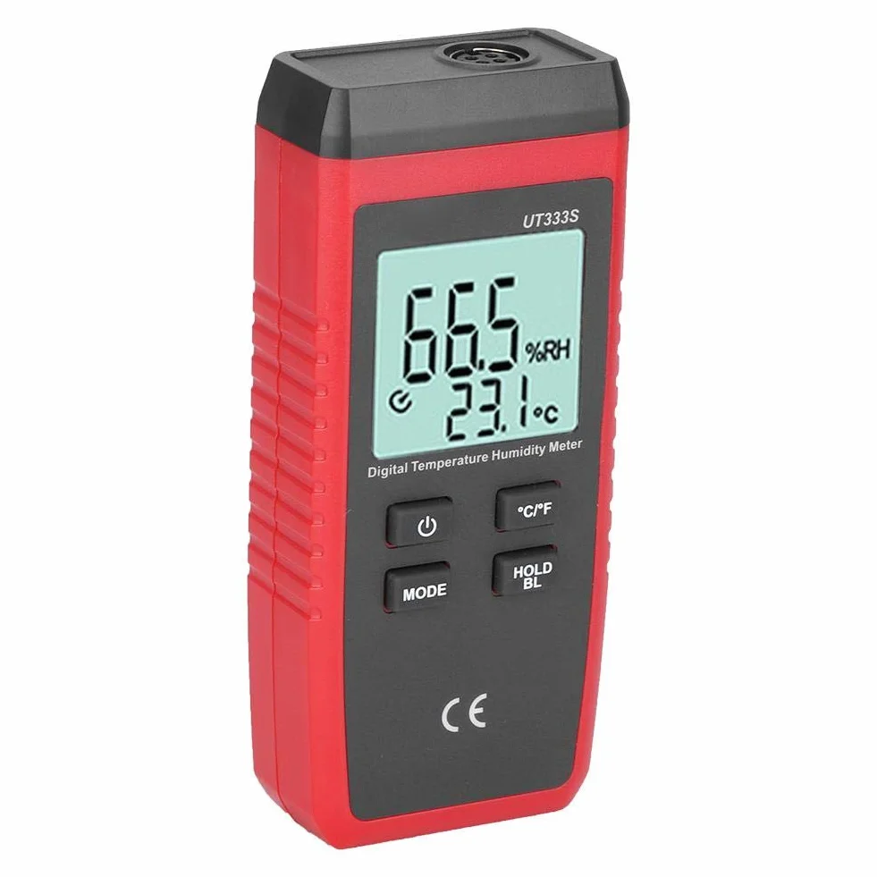 UT333S Termometro Digitale Portatile Alta Precisione Misuratore di Umidità con Sonda a Molla Retrattile