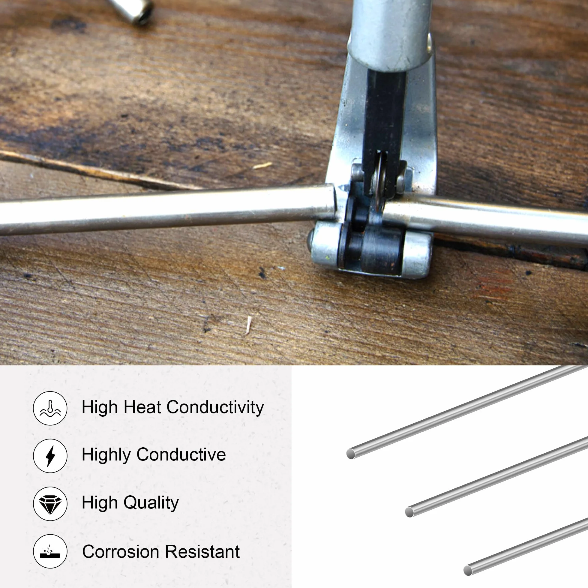 Tubo in acciaio inossidabile 304 300 mm 9 mm x 0,4 mm senza cuciture 4 pezzi