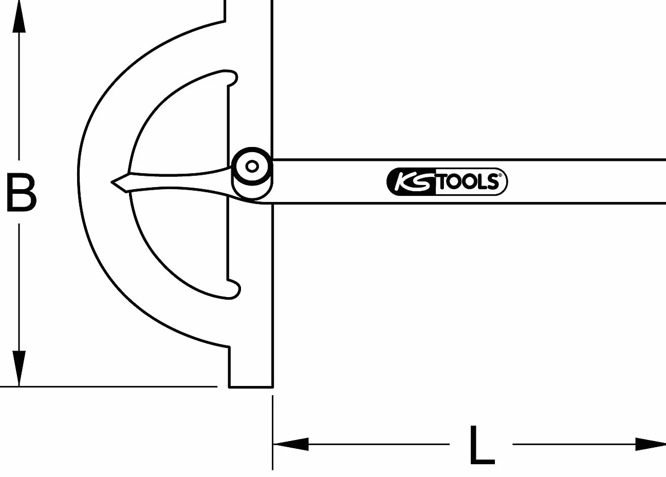 KS Tools Goniometro Aperto 300 mm