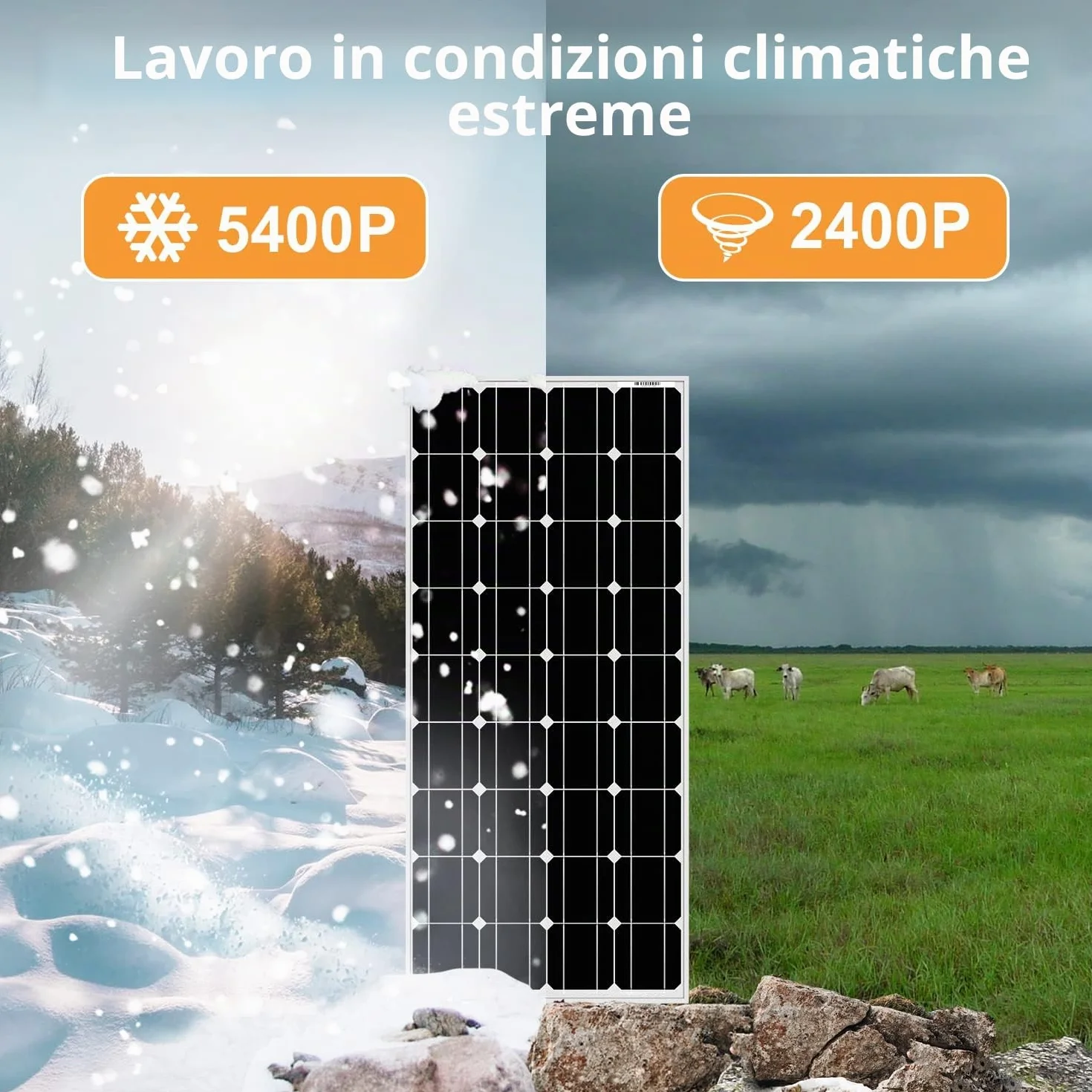 DOKIO Pannello Solare 100W 12V Monocristallino Fotovoltaico