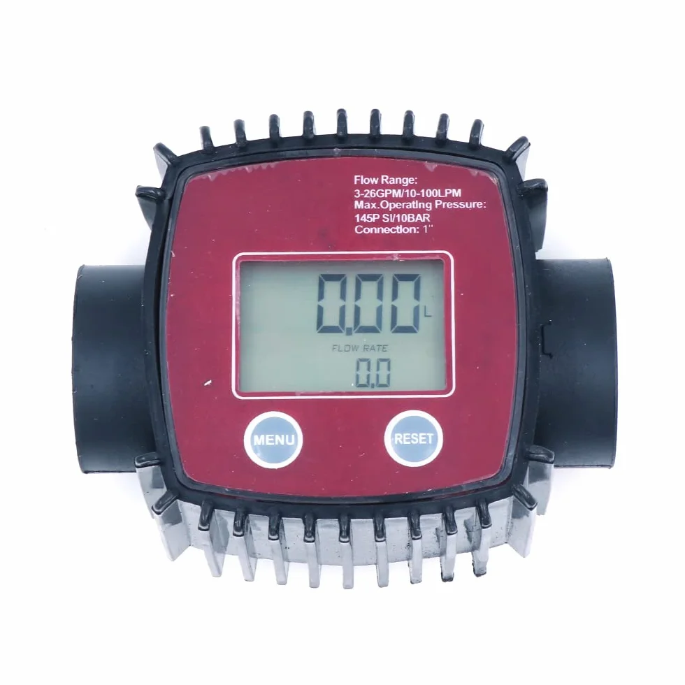 NUZAMAS Misuratore di portata digitale a turbina 1" filettatura interna acqua liquida diesel