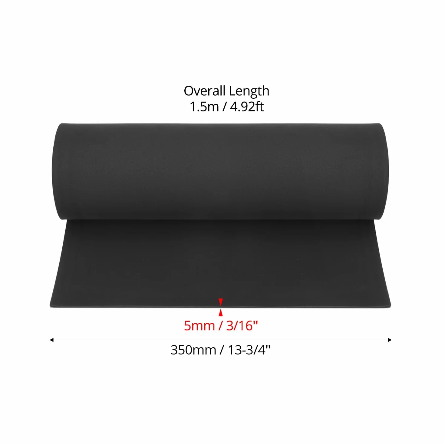 QWORK Rotolo di Schiuma EVA Nera 35 x 150 cm Spessore 5 mm Densità 86 kg/m³ per Cosplay