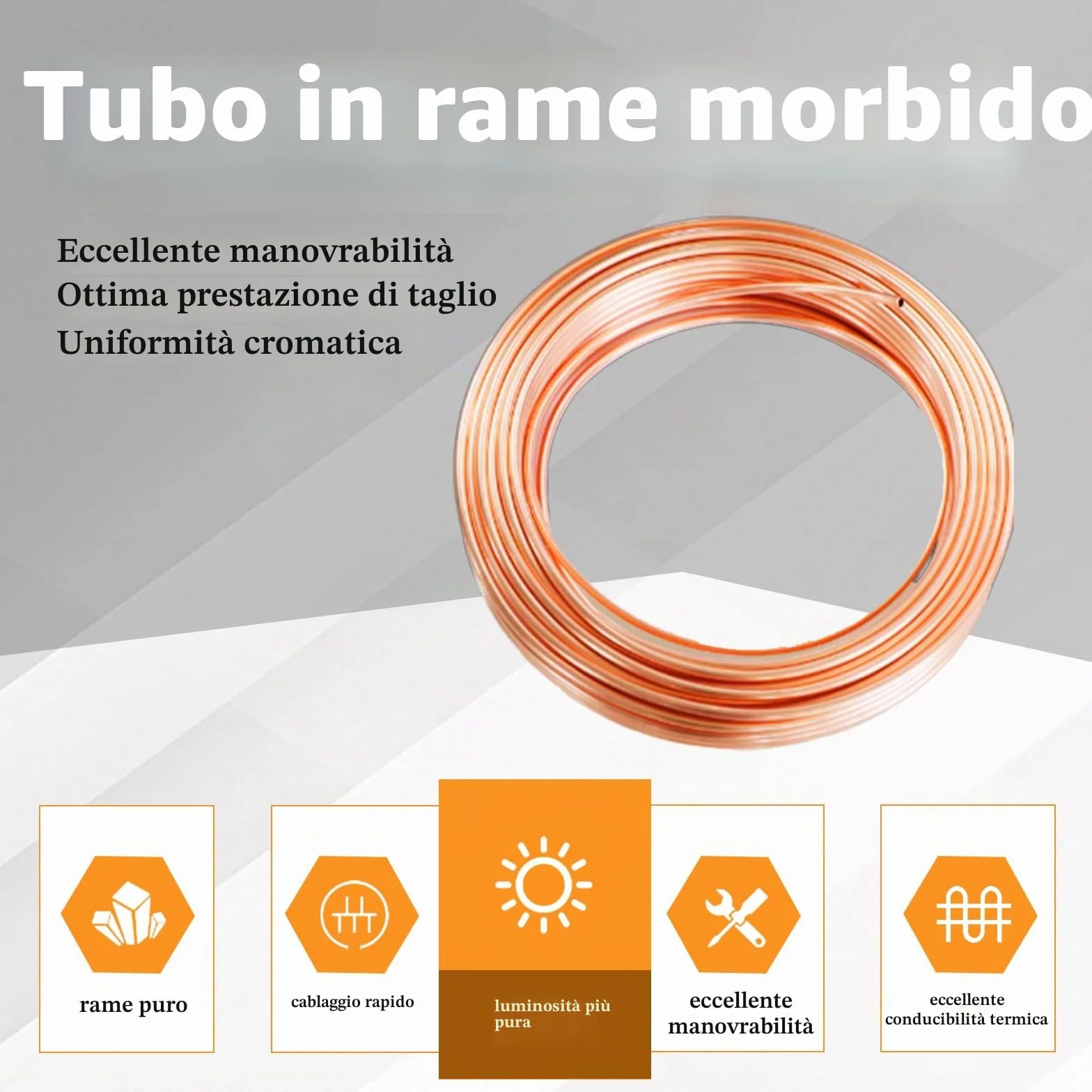 Tubo Rame 2M, OD 4 mm x ID 3mm Tubi di Rame Flessibile, Tubo in Rame Morbido per Generatori Sbarre Collettrici Cavi Condizionatori d'Aria Frigoriferi