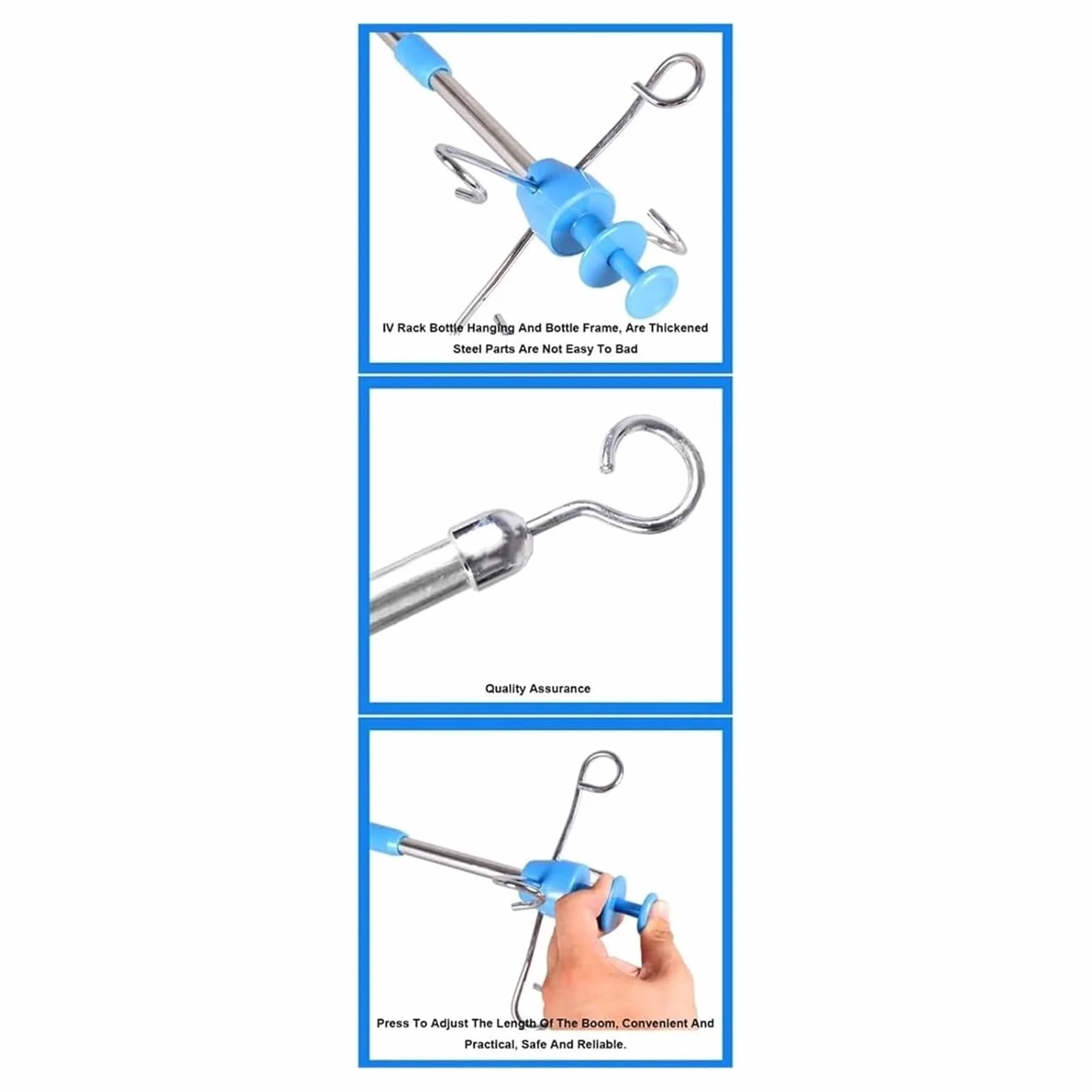 Asta portaflebo portatile con asta portaflebo con puleggia for pareti a soffitto Asta portaflebo sospesa regolabile in altezza for ospedale(1m)