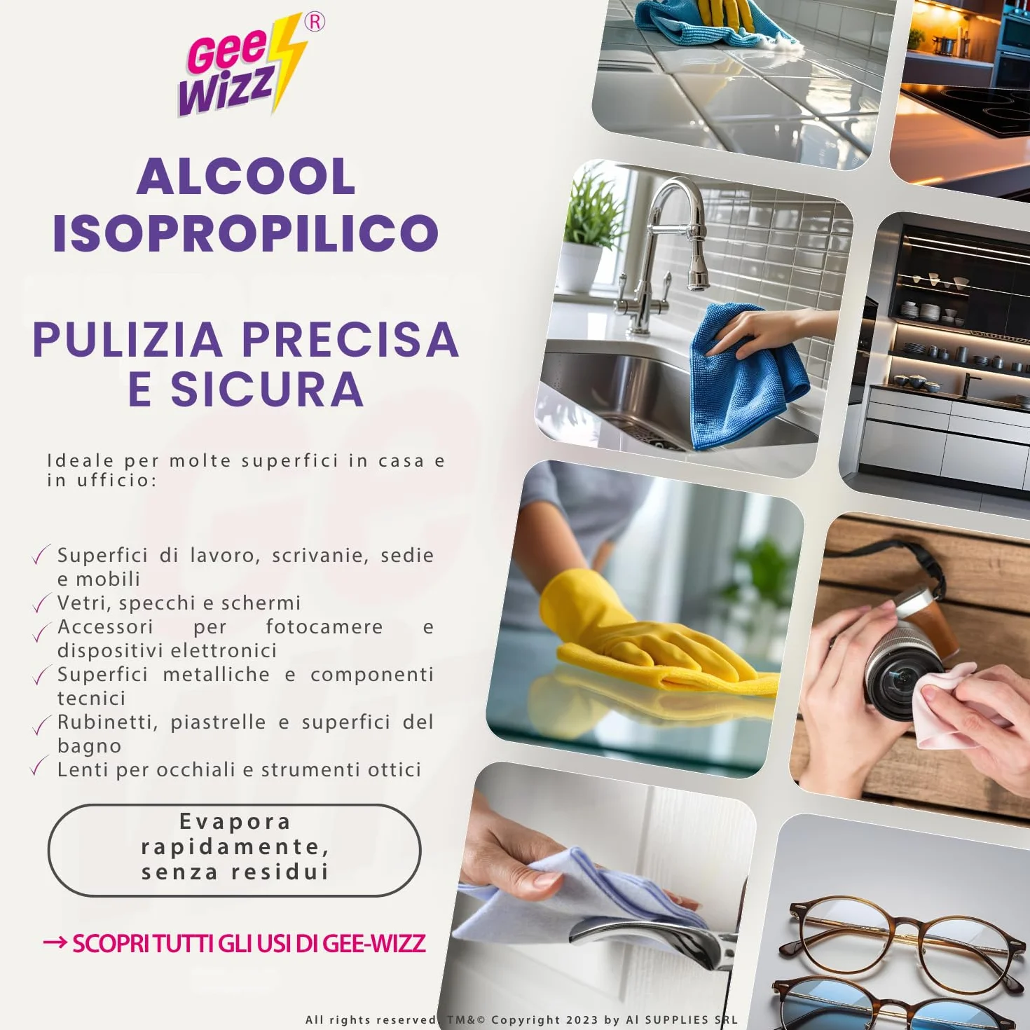 Alcool Isopropilico Puro 5 L Detergente Multiuso per Pulizia Elettronica