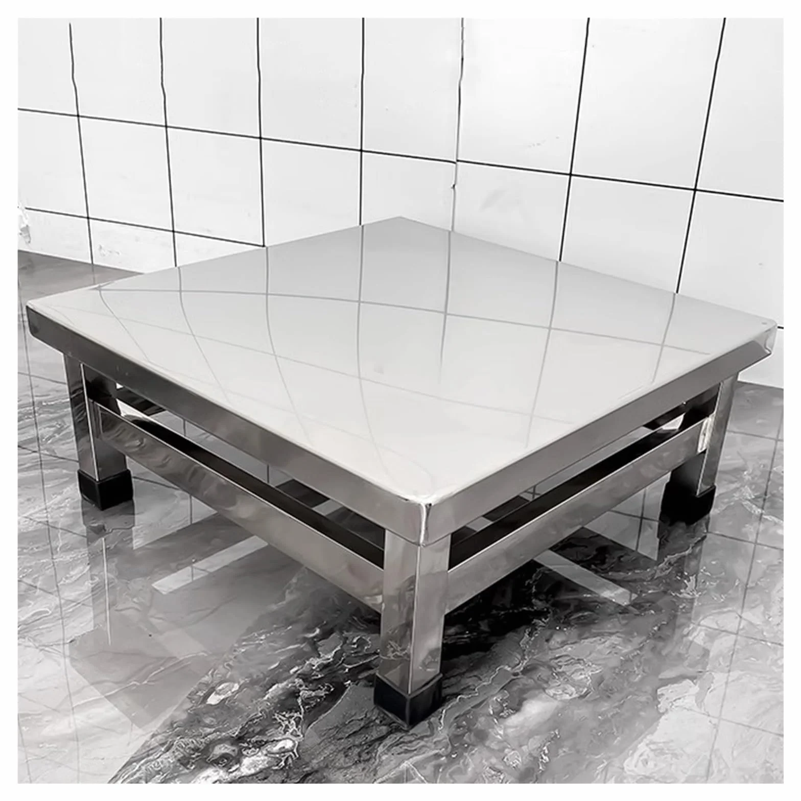 Base Per Condizionatore D'aria Rialzata, Pallet In Acciaio Inossidabile Carico Rastrelliere Di Stoccaggio, Monoblocco Quadrato Ripiano Per Vasi Portafiori Per Casa Magazzino Supermercato(30x30x15cm)