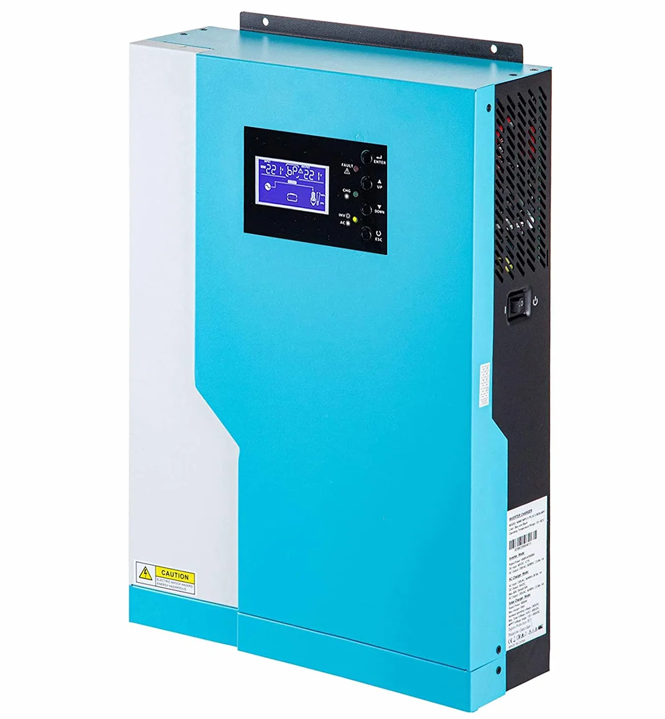 Y&H - Inverter ibrido da 5,5 KW, onda sinusoidale pura, off-grid Invertitore MPPT 100 A 500 VDC PV ingresso 220 VAC 48 VDC