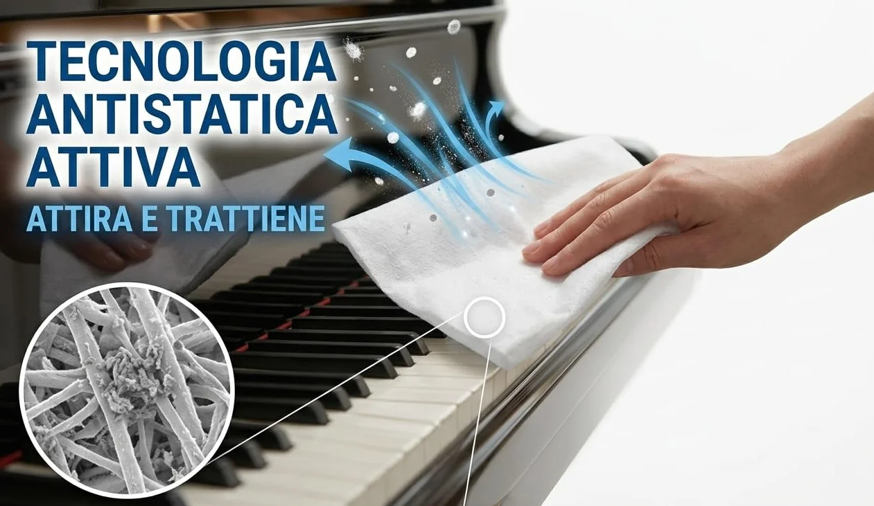 Generico Detershoponline - 100 Panni Antistatici in Polipropilene 60x30, Impregnato con Olio Minerale Atossico