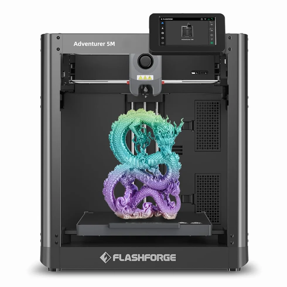 FLASHFORGE Adventurer 5M Stampante 3D, stampante livellante completamente automatica con stampa ad alta velocità 600mm/s, struttura XY core, grandi dimensioni di stampa 220 * 220 * 220mm