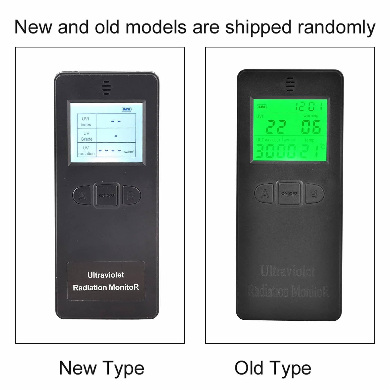 Rilevatore di radiazioni, misuratore di radiazioni Tester di radiazione ultravioletta LCD Tester digitale UVI UV digitale portatile con display della temperatura
