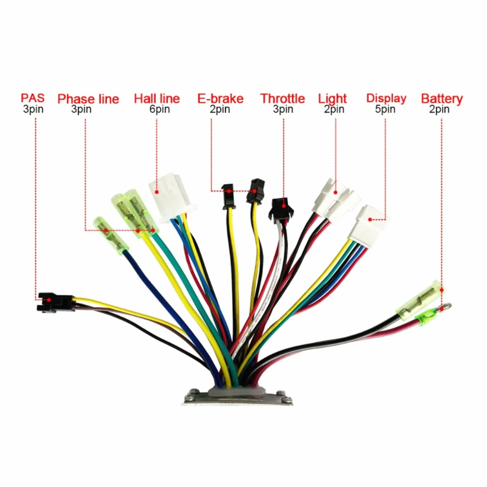 Controller Motore CC 36V 48V Controller Compatto e Durevole per Bici Elettriche con Cablaggio in Lega di Alluminio