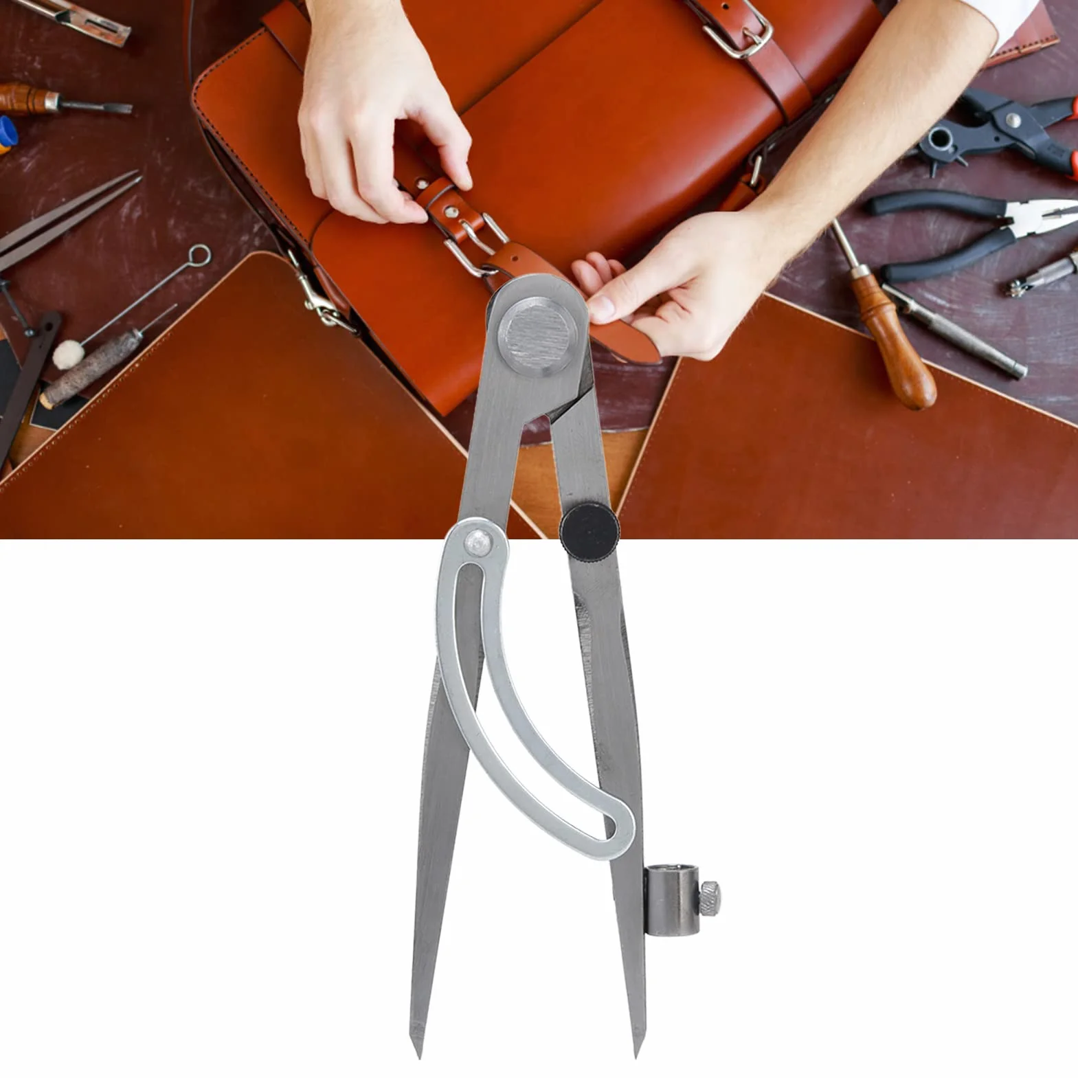 Calibro divisorio in acciaio al carbonio regolabile e bloccabile con angolo 150mm per lavorazione del legno