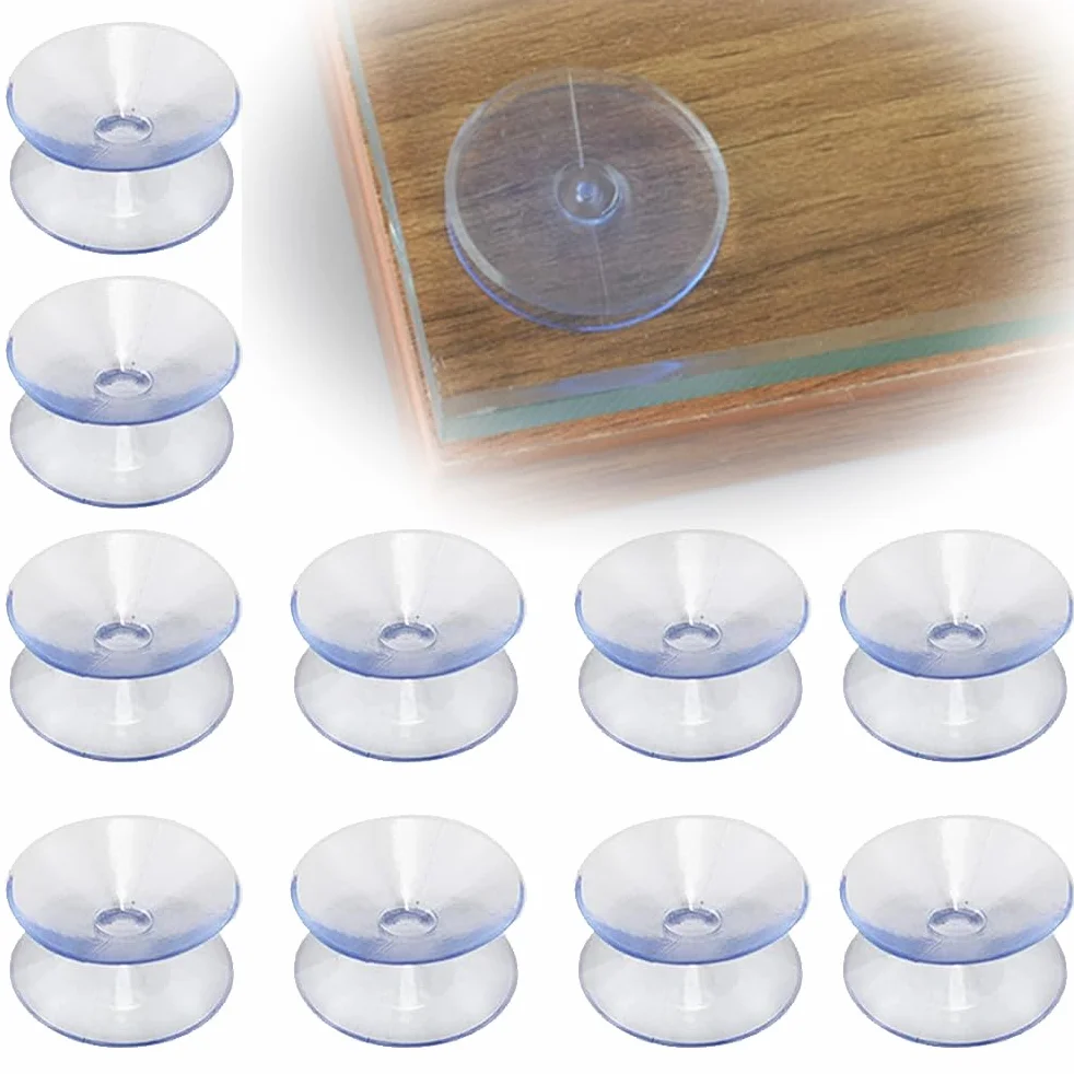 10 ventose, multifunzionali, in gomma siliconica, ventose, bifacciali, antiscivolo, piastra in vetro (dimensioni: 20 mm)