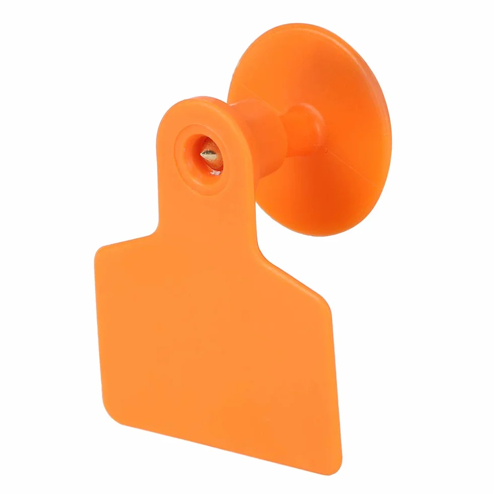 100 targhette auricolari in plastica, per animali, etichette identificative per capra, maiale, mucca, pecora, animale (arancione)