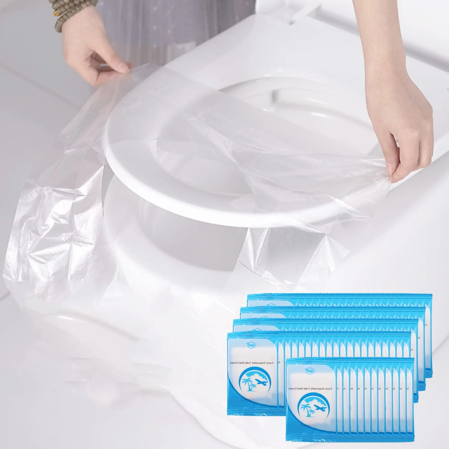 Copriwater usa e getta PO, tappetino portatile per WC, monouso, imballaggio indipendente, protezione igienica per viaggi