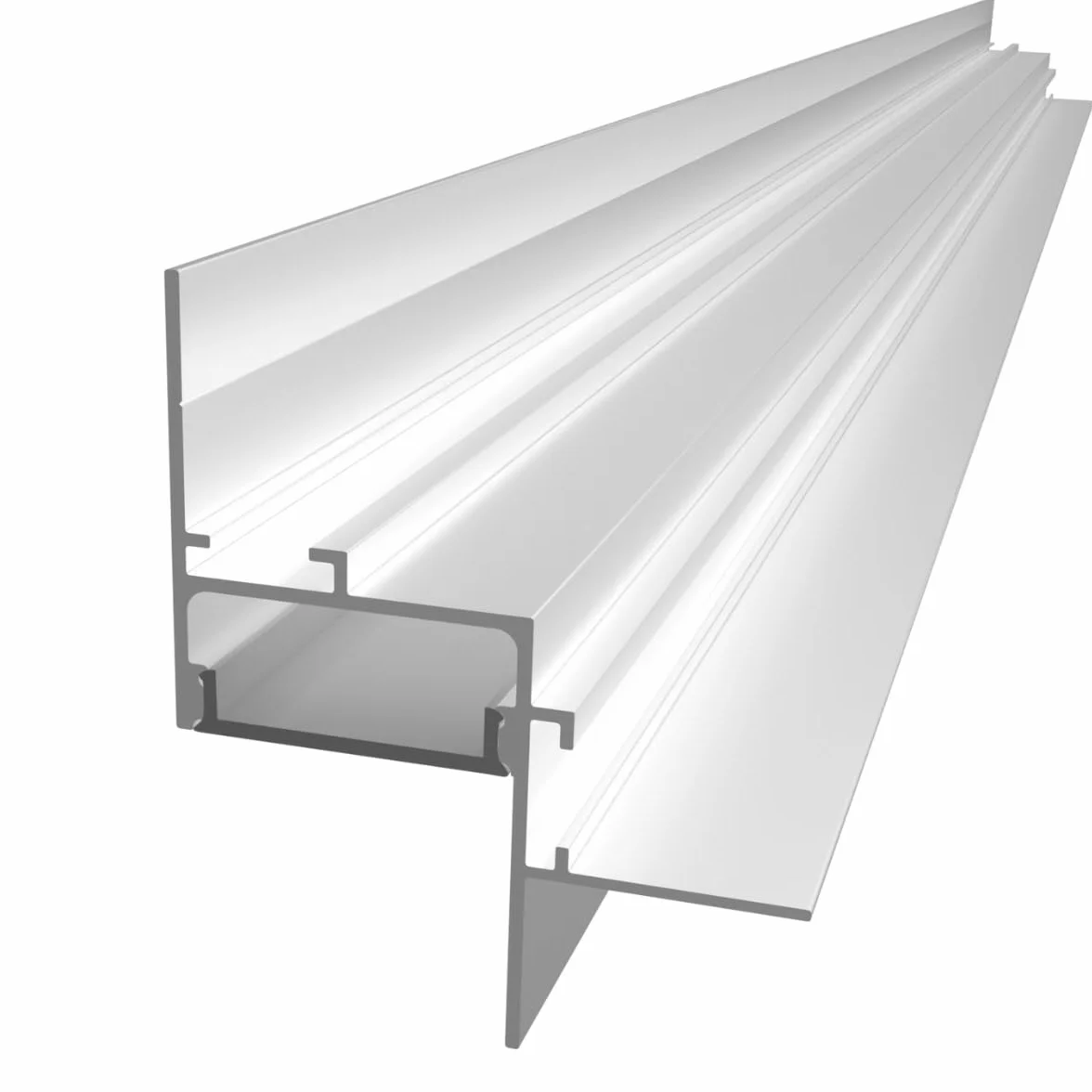 Profilo in Alluminio Bianco mod. Aura 2 metri per Cartongesso per Strisce LED (Cover Opaca)