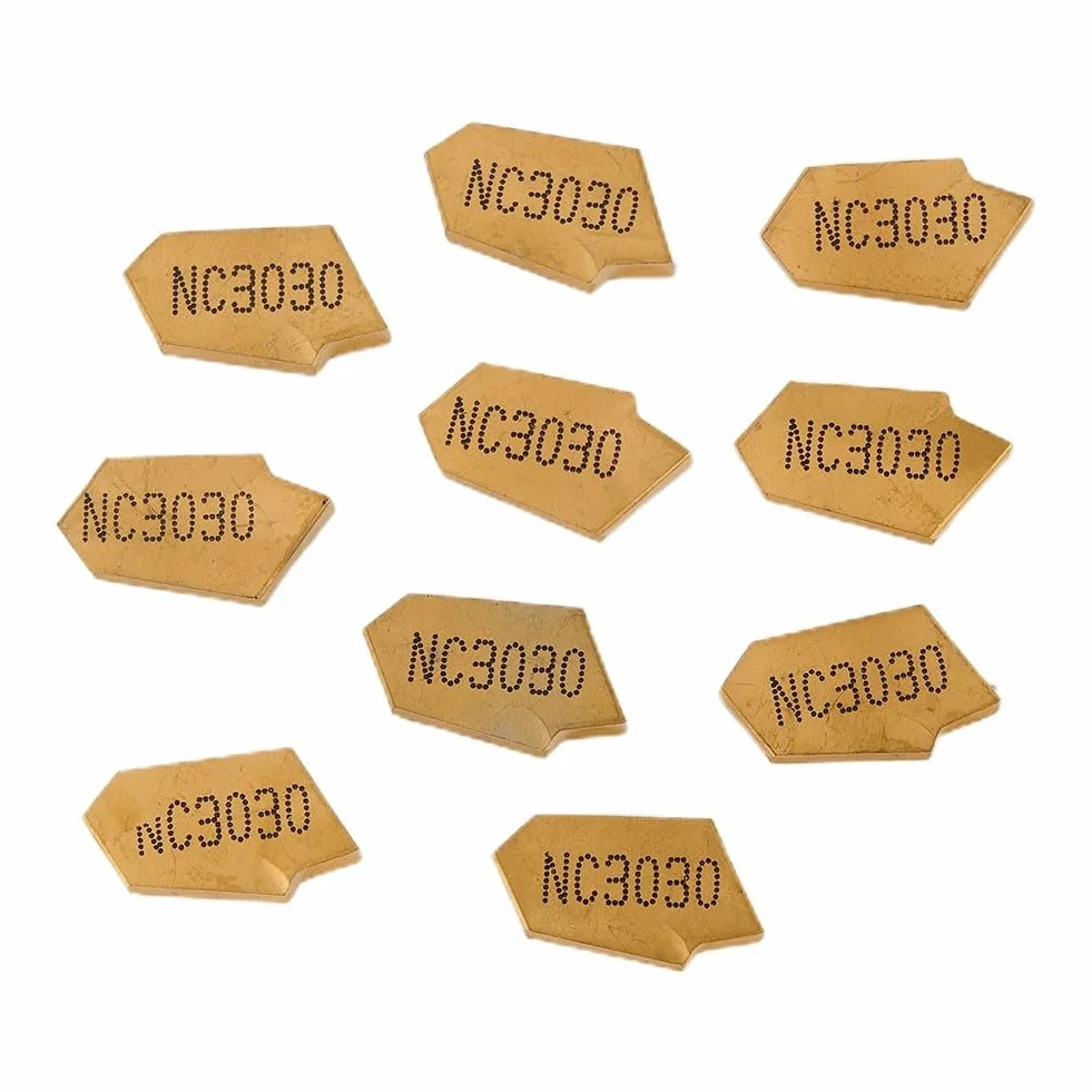 Inserti da taglio in carburo SP300 NC3020 GTN-3 3 mm per CNC scanalature YBC251 oro, 10 pezzi