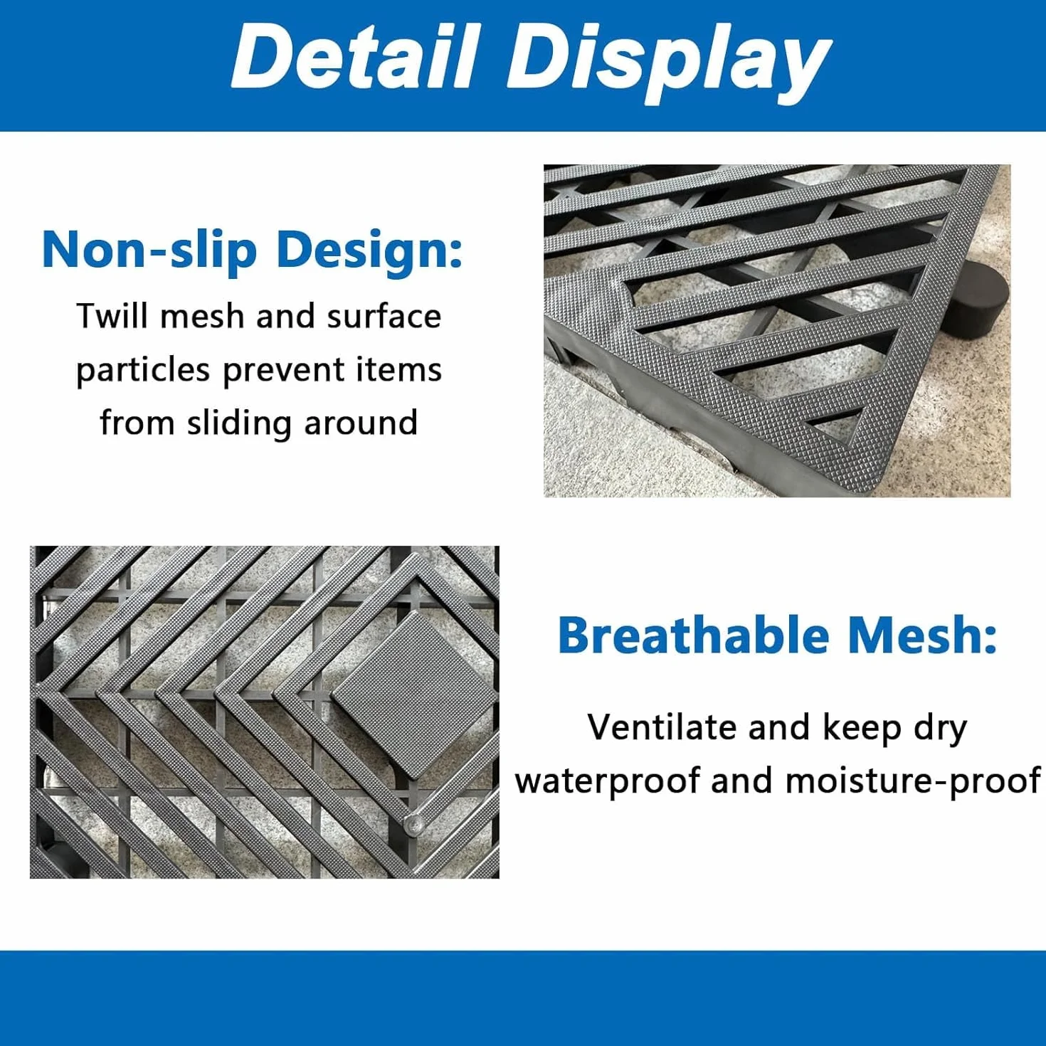 4 pezzi Pallet in plastica leggero, 60x30 cm Pallet resistente all'umidità con griglia di ventilazione, per garage, cucina, cantina