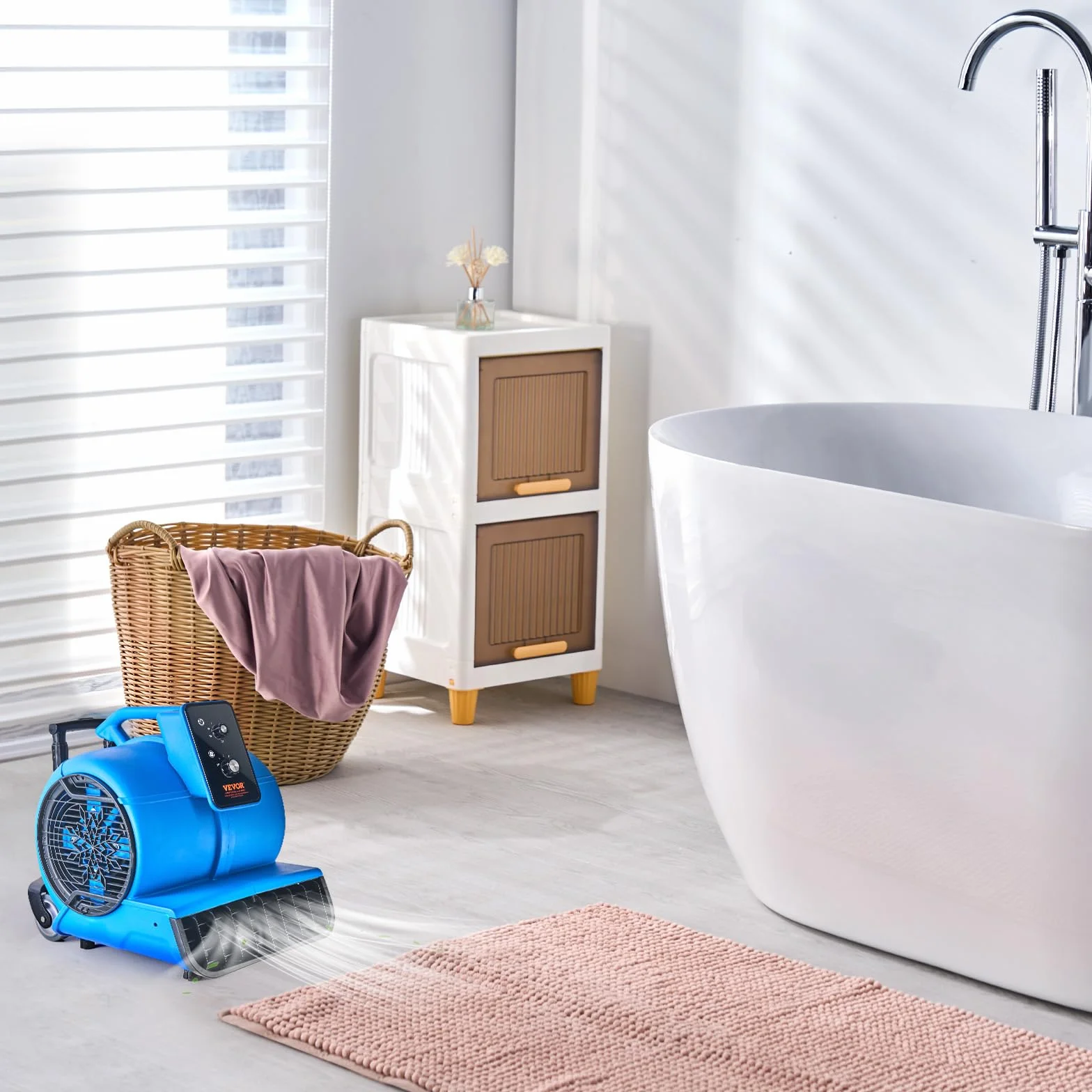 VEVOR Ventilatore per pavimento 4000 CFM 1560 giri/min portatile asciugatura raffreddamento 3 velocità timer