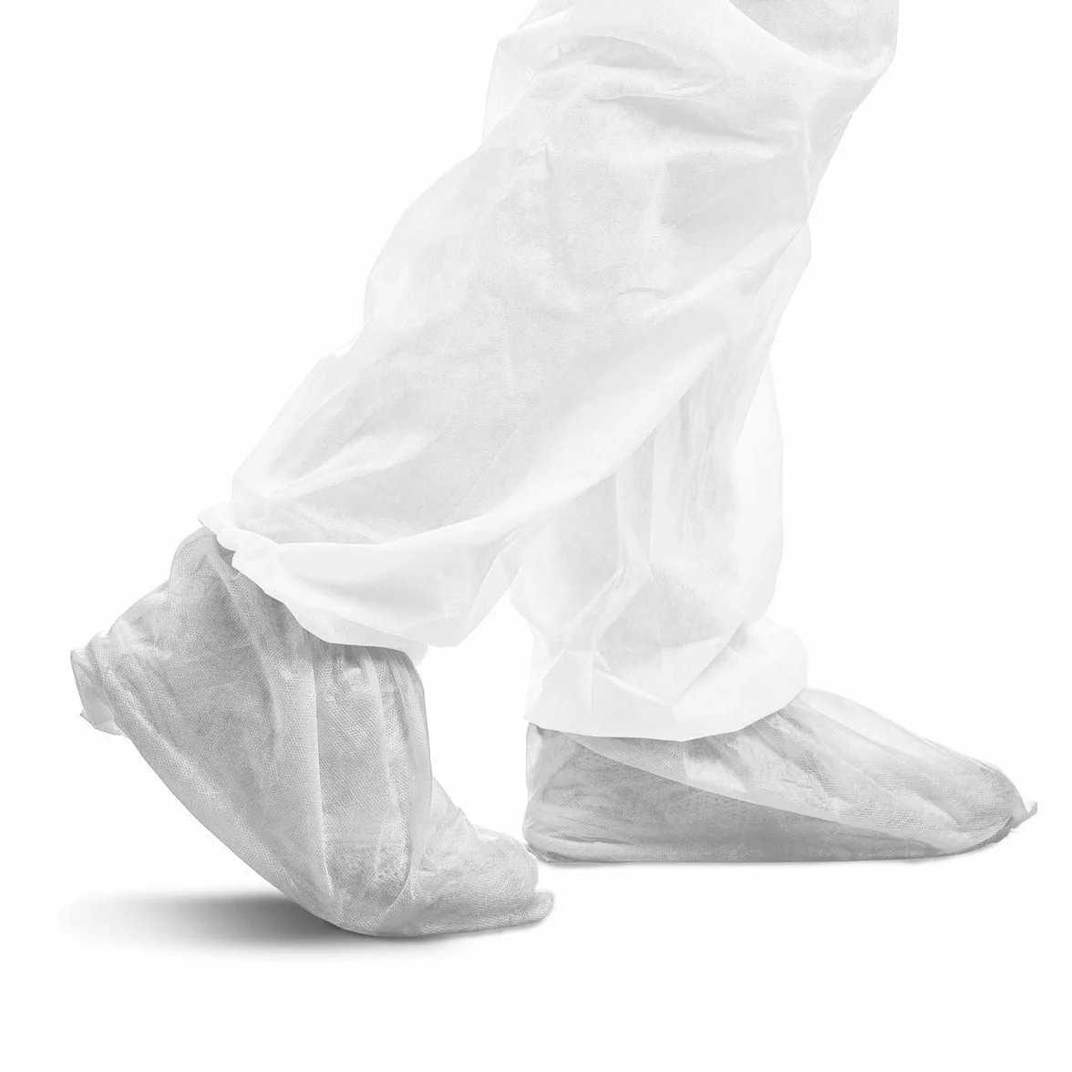 Copriscarpe Monouso in TNT Protezione Polvere Liquidi Uso Sanitario Industriale Bianco Taglia Unica 100 pz