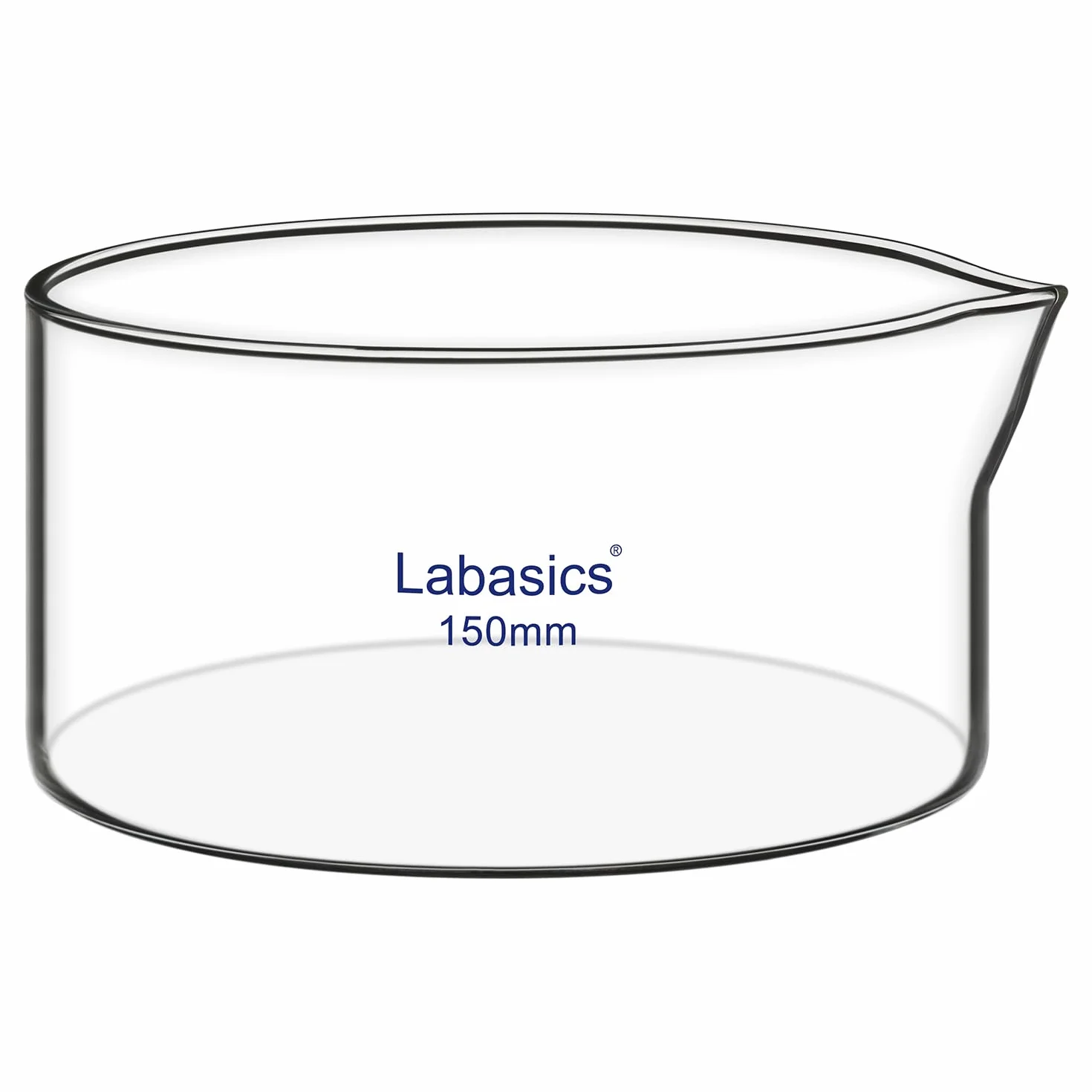 Labasics Piatto per Cristallizzazione con Becco e Bordo Rinforzato, Design a Parete Spessa Alta Borosilicato Vetro, Piatti per Cristallizzazione Riutilizzabili per Cristallizzazione ed Evaporazione