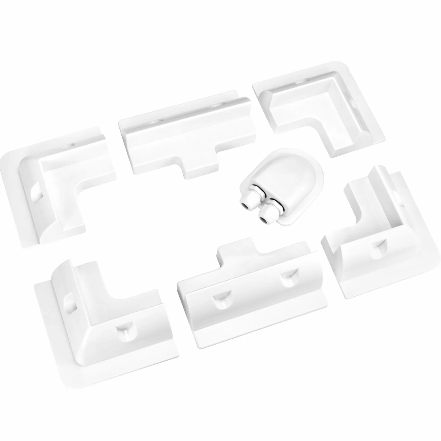 QWORK® Staffe di montaggio per pannelli solari, senza trapano, per camper, tetti, bianco, 7 Pz