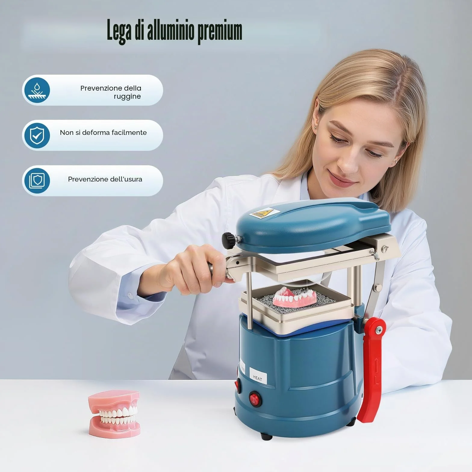 Termoformatrice Dentale 1000W Dental Vacuum Forming Machine Macchina per la Formatura Dentale con 1 Pack Stahlkugeln