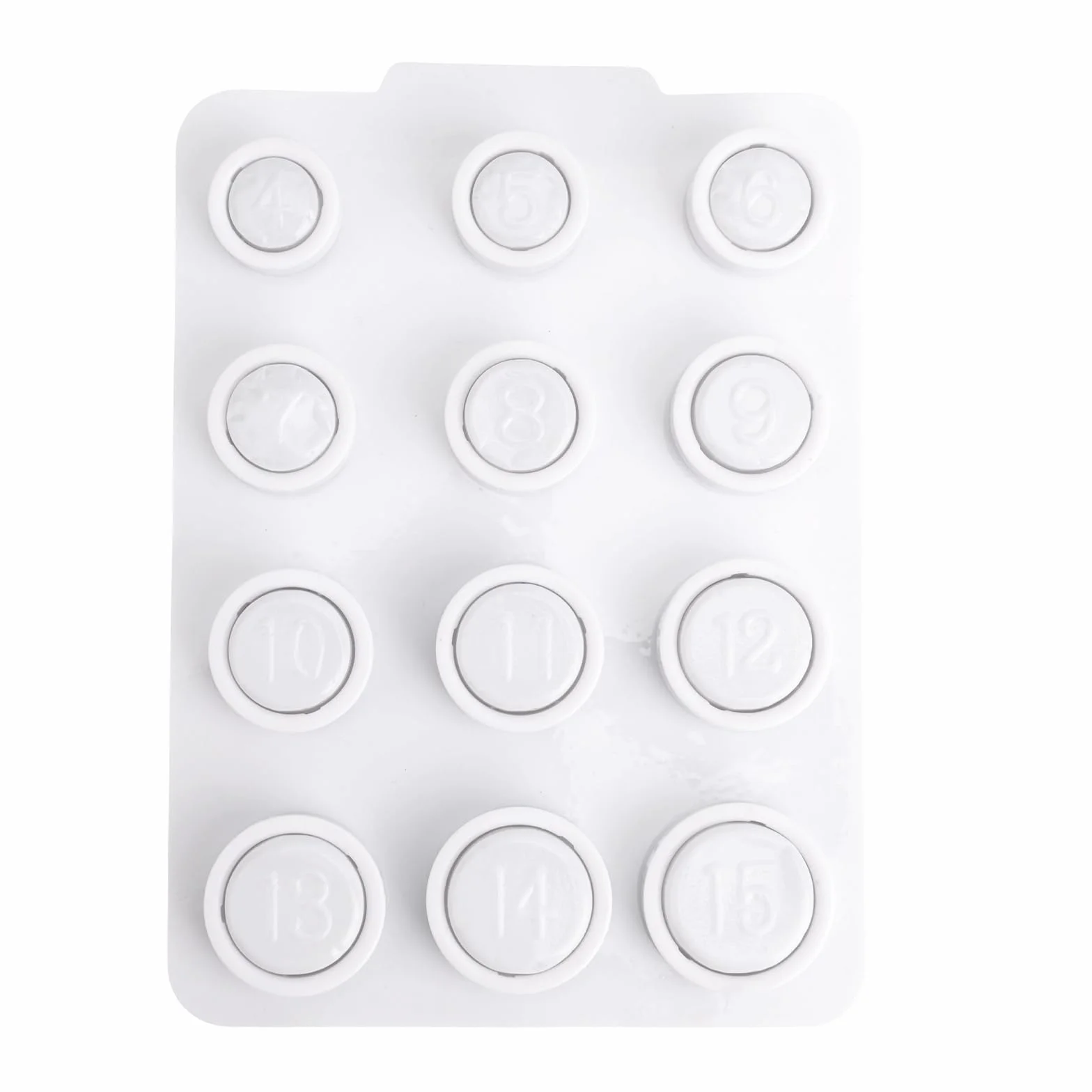 Kit Misurazione Dimensioni Dita in Plastica Bianca 4 Pezzi