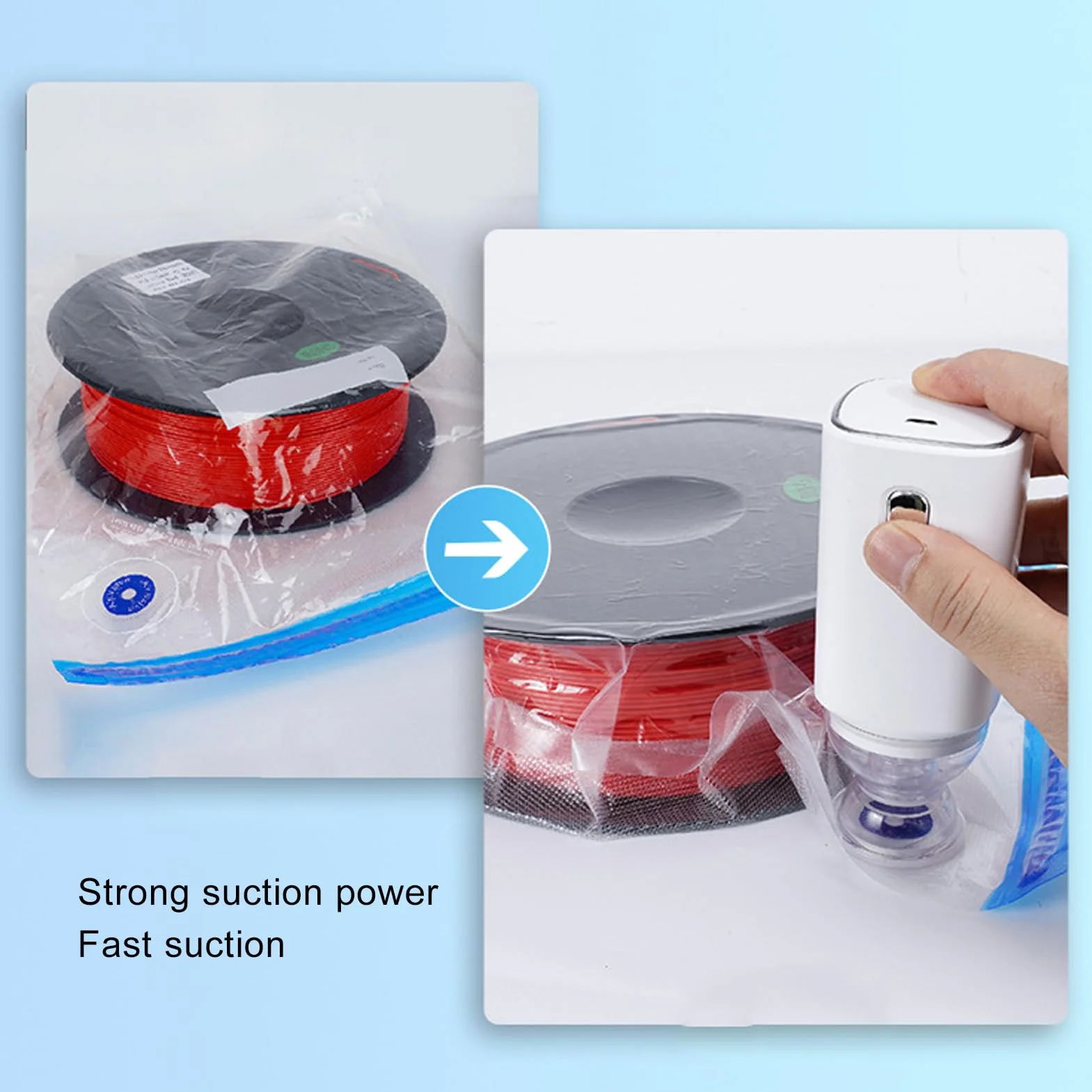 Pompa per Vuoto a Filamento Stampante 3D, Pompa Automatica Efficiente 90W USB per Borse di Conservazione, ABS Ricaricabile, Leggero per Ufficio e Casa