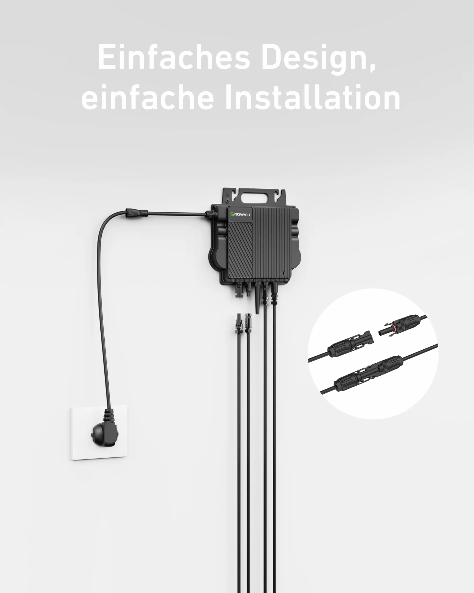 GROWATT Micro inverter 800W: micro inverter solare WiFi per centrale elettrica da balcone con accumulo, inverter fotovoltaico per 2 pannelli solari, impermeabile IP67, NEO 800M-X