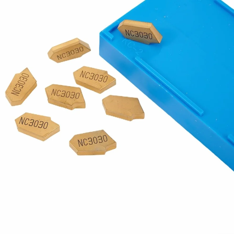 Inserti da taglio in carburo SP300 NC3020 GTN-3 3 mm per CNC scanalature YBC251 oro, 10 pezzi