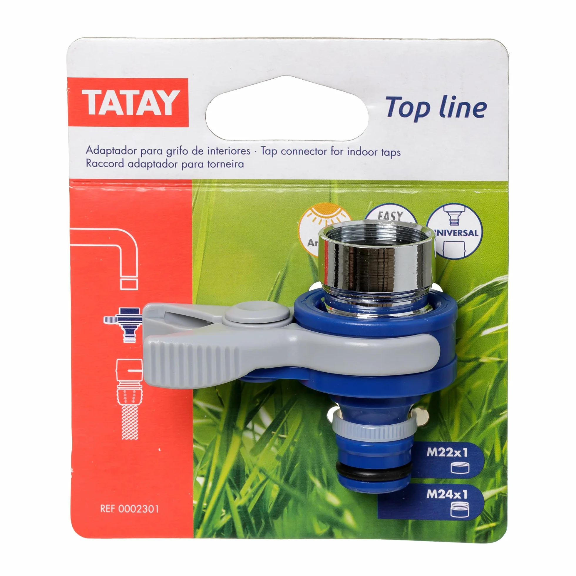 TATAY Top Line Adattatore Universale per Rubinetto Interno 24 mm 22 mm Protezione Solare