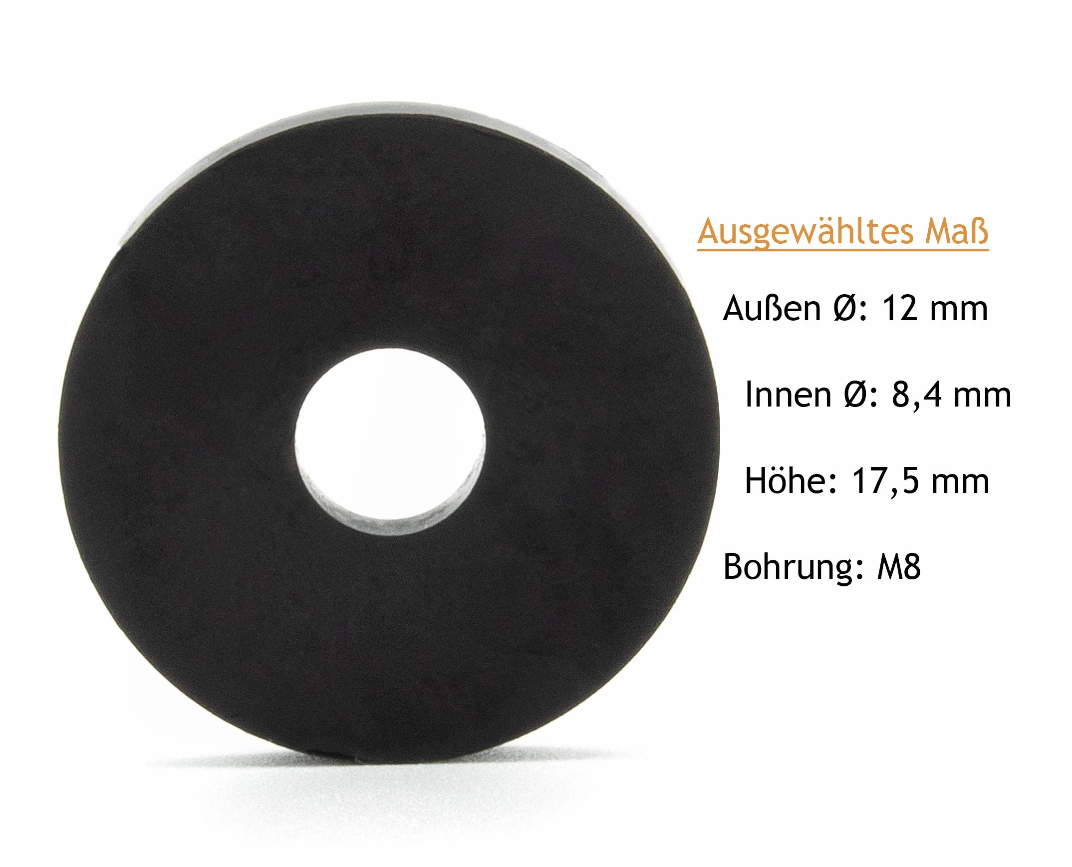 Enkotrade 10 pezzi distanziatori per M8 | 12 x 8,4 x 17,5 mm | distanziatori rotondi in plastica rondelle distanziatrici distanziatori boccole filettate