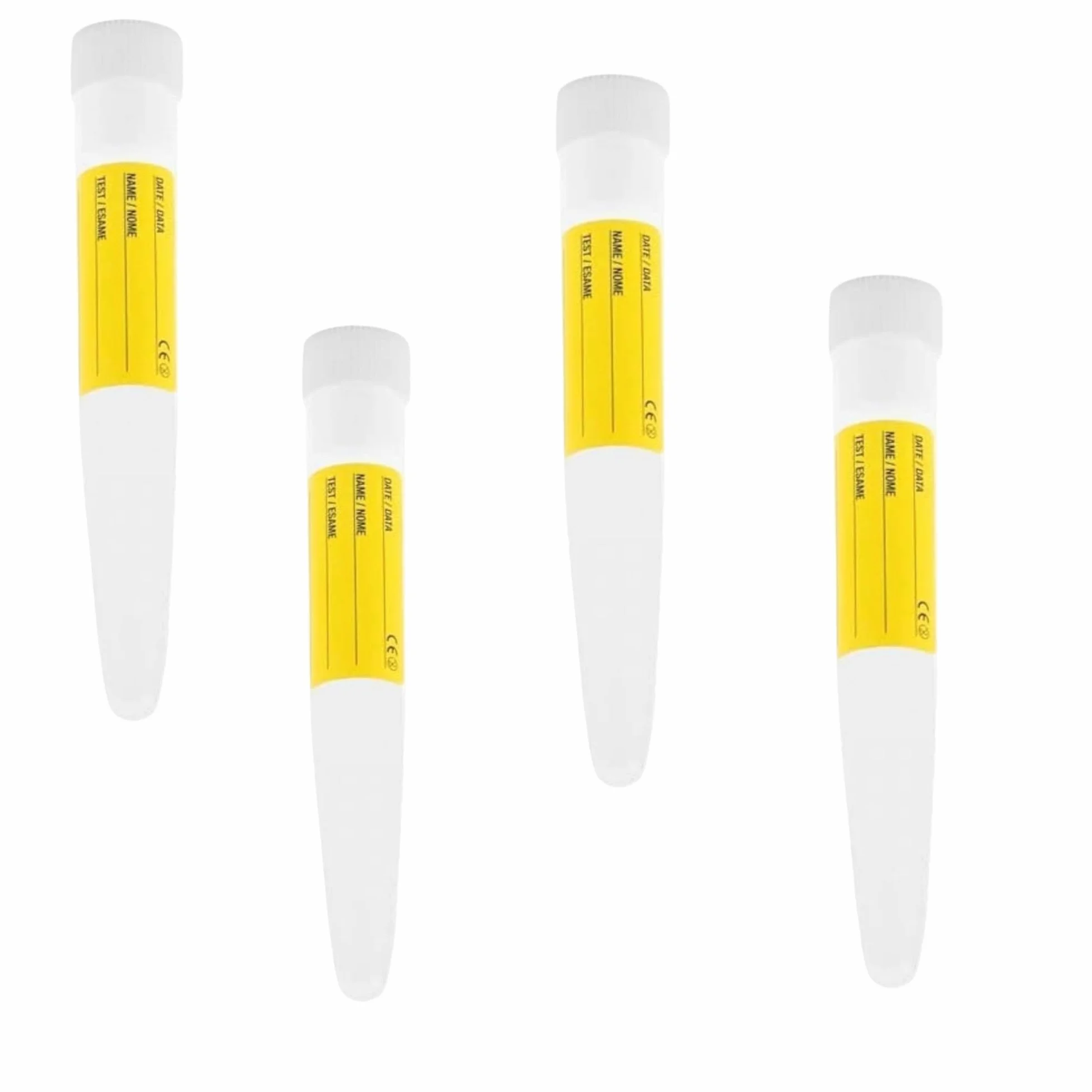 Contenitori Sterili per Urine 4 Pezzi 10 ml con Tappo Ermetico a Vite con Etichetta