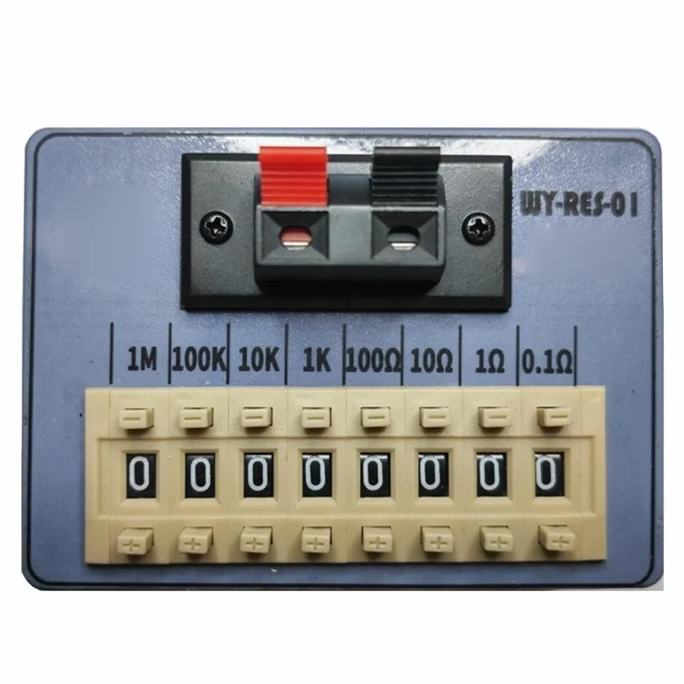 Scatola resistore, resistenza decade regolabile a 8 cifre da 0,1 Ω a 9,999 MΩ per test elettrici (WY RES 02)