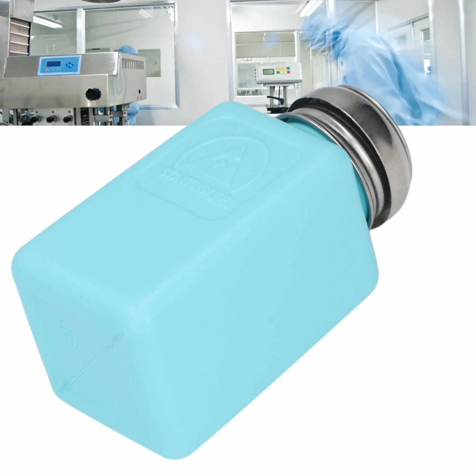 ESD Safe Anti-Static Solvent Dispenser 200ml, Distributore Liquido in Acciaio Inossidabile, Bottiglia Blu Resistente