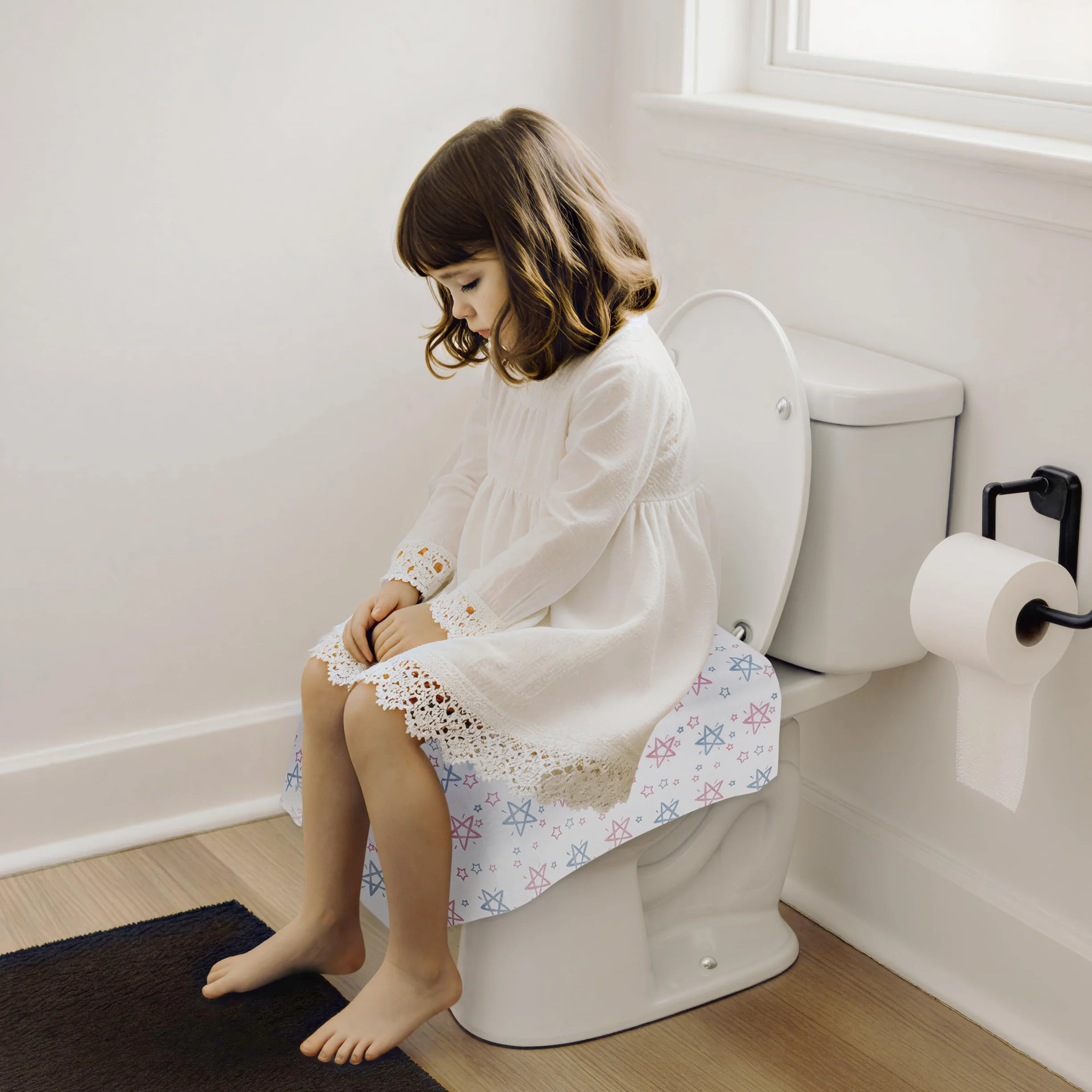 Copriwater Monouso Antibatterico 65x60 cm Impermeabile Portatile WC Cover 30 Pezzi