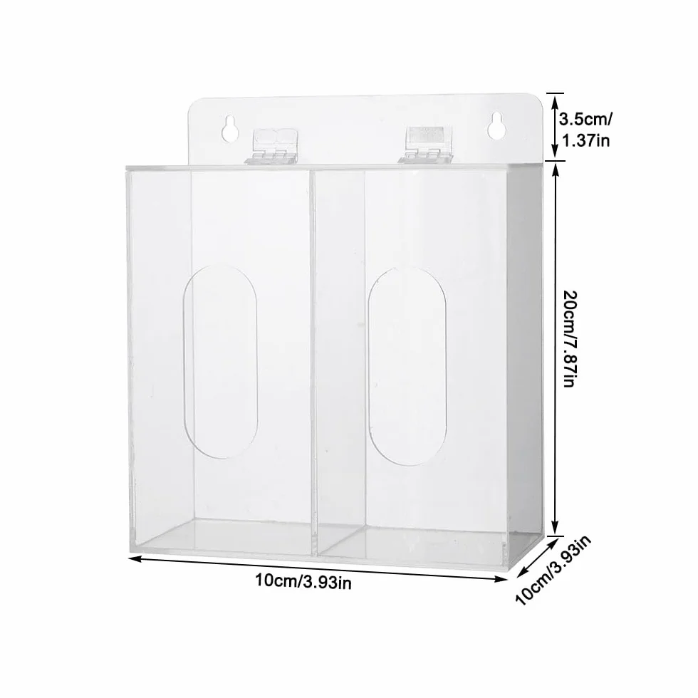 Dispenser per maschere facciali in acrilico usa e getta con coperchio contenitore da parete M