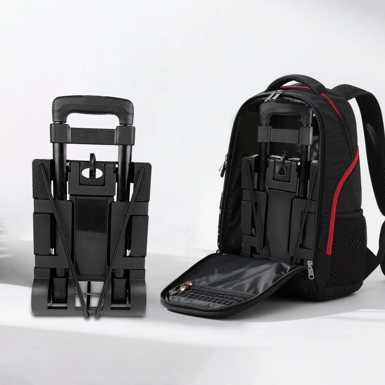 Carrello Pieghevole in Alluminio, Portatile Carrello per Trasporto, Portata Massima 65kg, Manico Telescopico Lungo 95.5 cm, Dimensioni Piattaforma 35 * 36 cm Ideale per Viaggi, Traslochi
