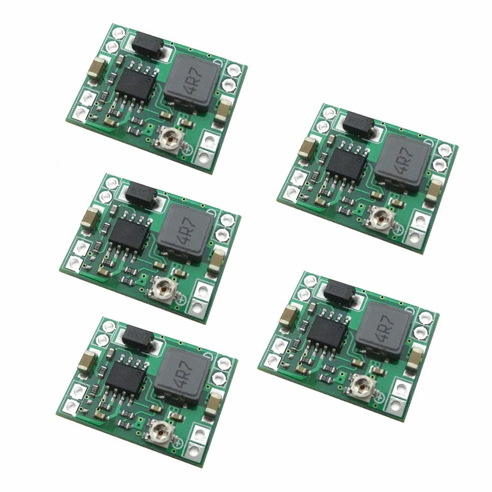 DollaTek 5Pcs MP1584EN ultra piccolo DC-DC power 3A Modulo discendente convertitore buck regolabile da 24V a 12V 5V 9V 3V per Arduino