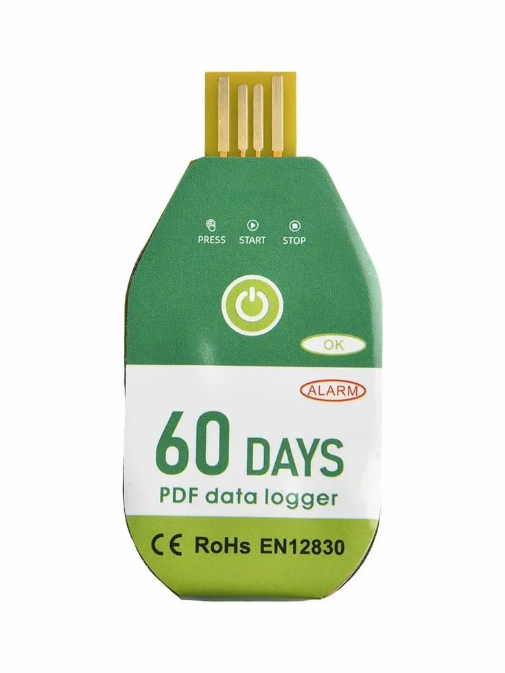 Registratore dati temperatura USB IP67 termometro impermeabile con rapporto PDF monitor trasporto refrigerato laboratorio 60 giorni