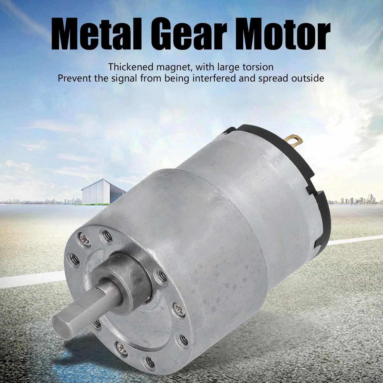 Motoriduttore DC 12V 66RPM con Albero 6mm, Motore in Filo di Rame Riduzione Velocità CW CCW per Ventole Elettriche JGB37-520