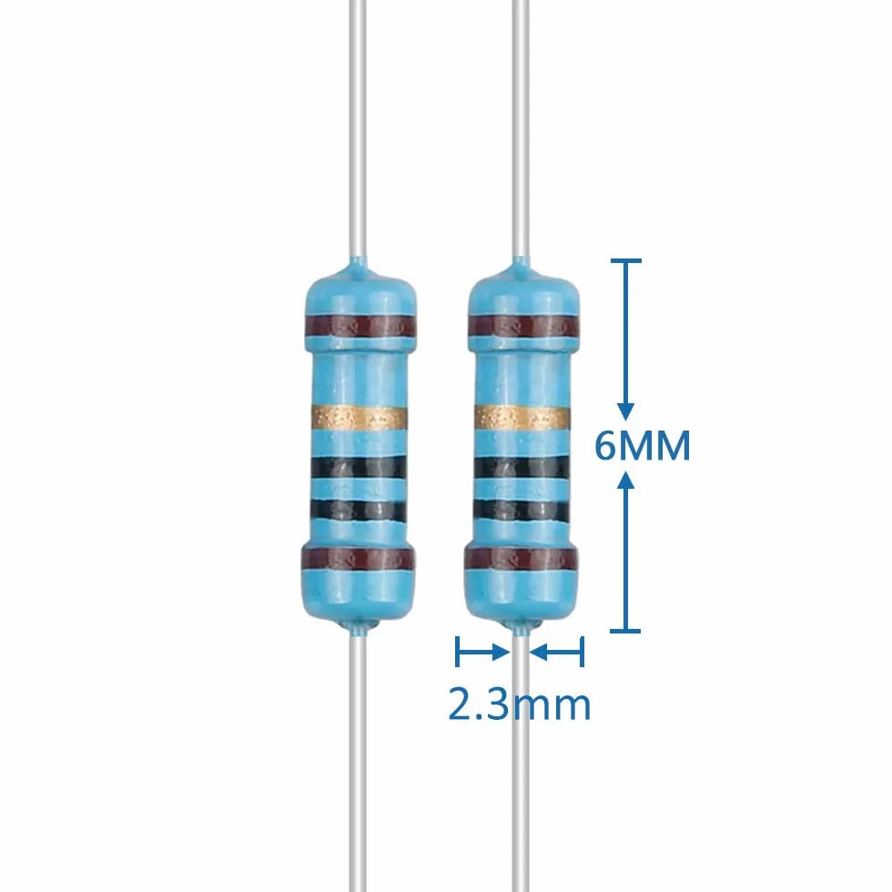 AUKENIEN 1/4W Kit Resistenze Resistori Elettrici 40 Valori 400 pezzi 0 Ohm-10M Ohm Resistenza 1% Metallico Film