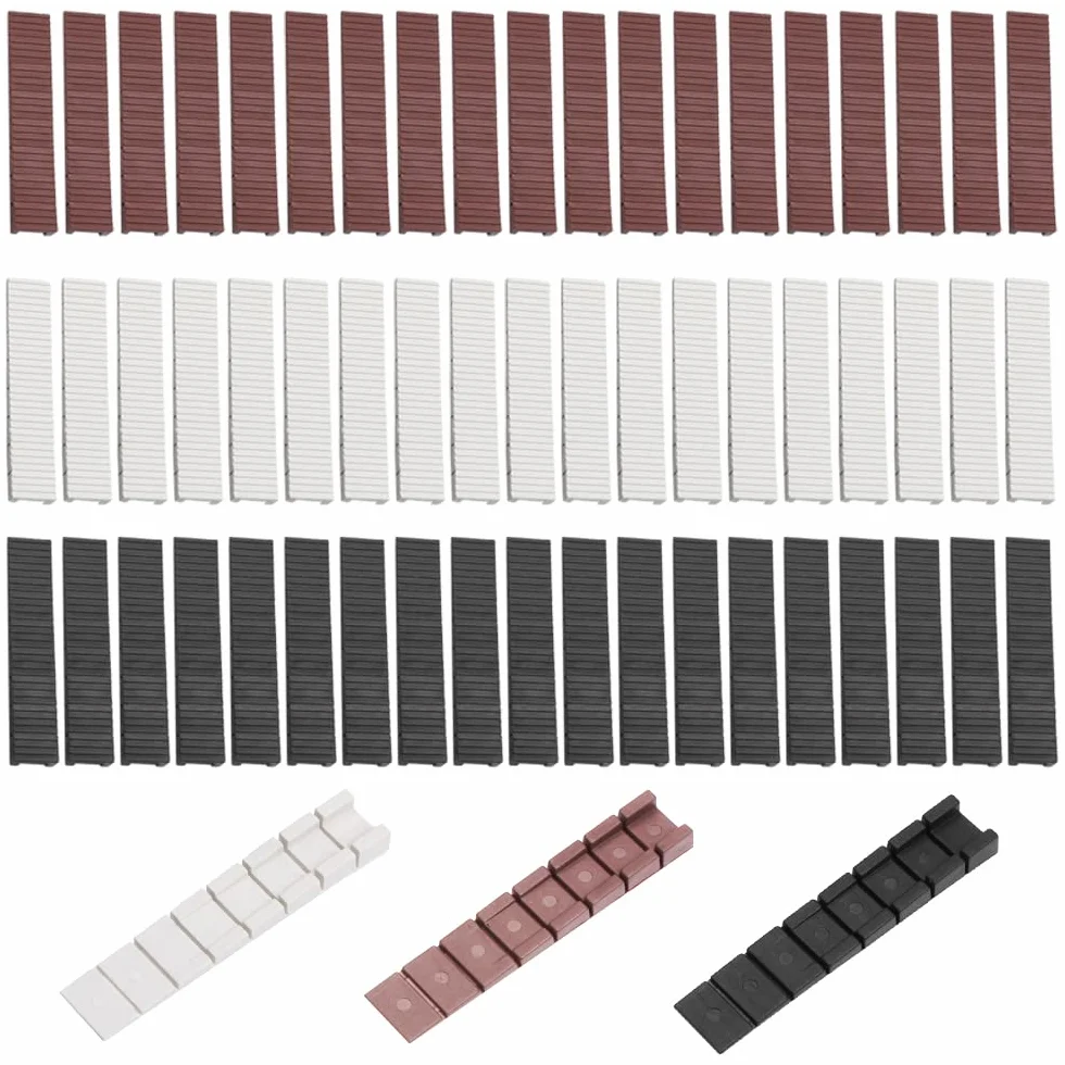 Cunei per Mobili in Plastica 98x20x8mm Zeppe Arresto con Punti di Rottura (Nero Marrone Bianco)