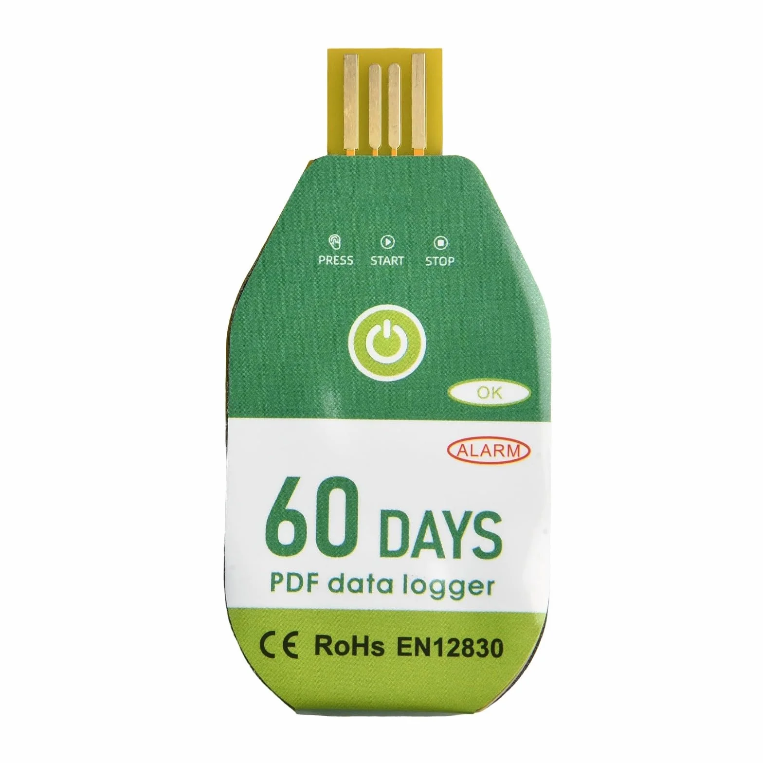 Registratore dati temperatura USB IP67 termometro impermeabile con rapporto PDF monitor trasporto refrigerato laboratorio 60 giorni