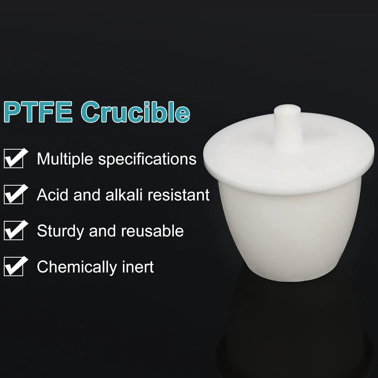 stonylab Crogiolo in PTFE, 30 ml Forma Alta Laboratorio PTFE Teflon Crogiolo Tazza Bicchiere con Coperchio per La Ricerca di Laboratorio