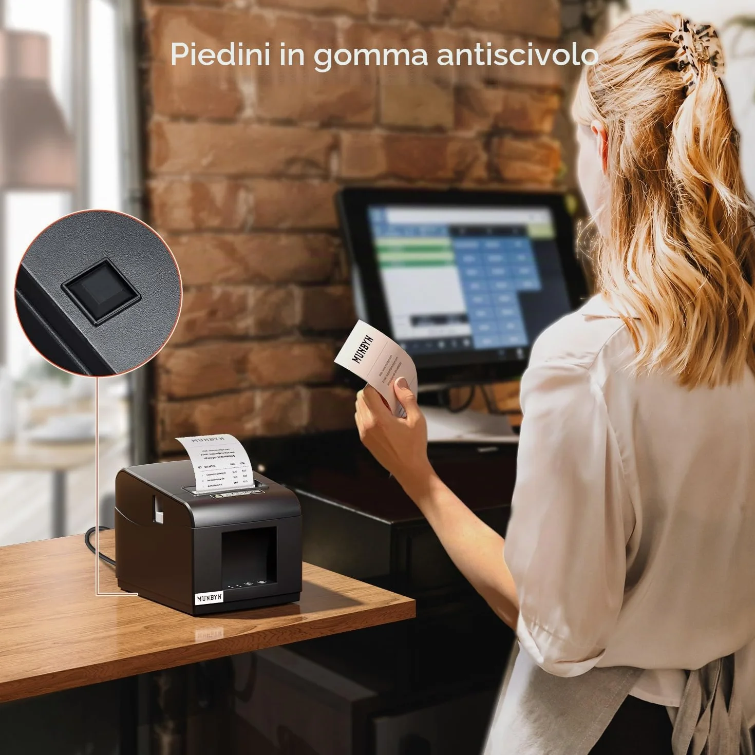 MUNBYN ITPP072 Stampante Termica per Scontrini da 80 mm – Stampante POS con Porte USB + LAN – Compatibile con Android, Windows, ChromeOS e Linux – Non supporta la connessione Bluetooth