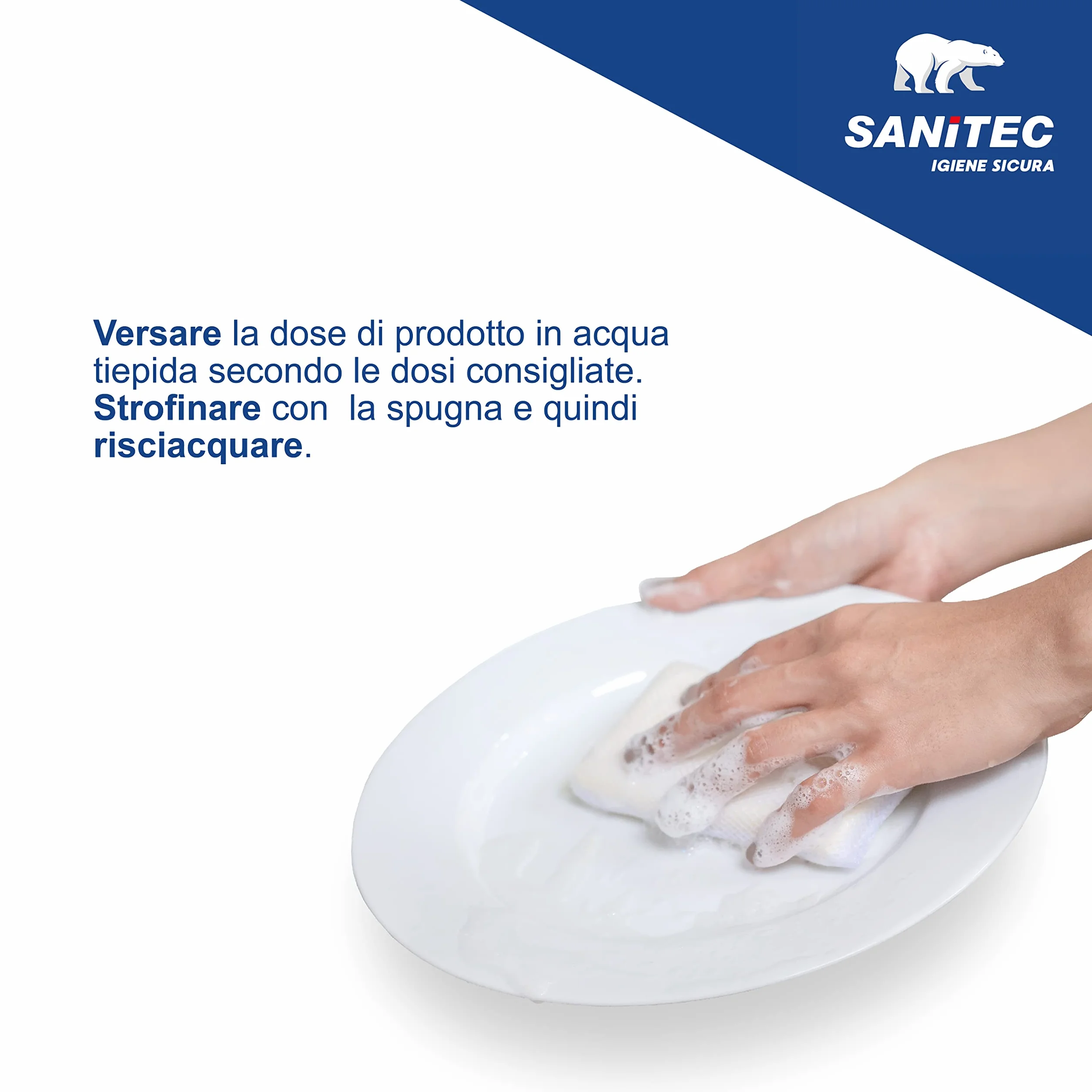 Sanitec, Washup Limone Verde, Detergente Liquido per il Lavaggio Manuale delle Stoviglie, Sgrassa a Fondo e Rilascia una Fresca Profumazione che Elimina i Cattivi Odori, Made in Italy, 2 Taniche da 5L
