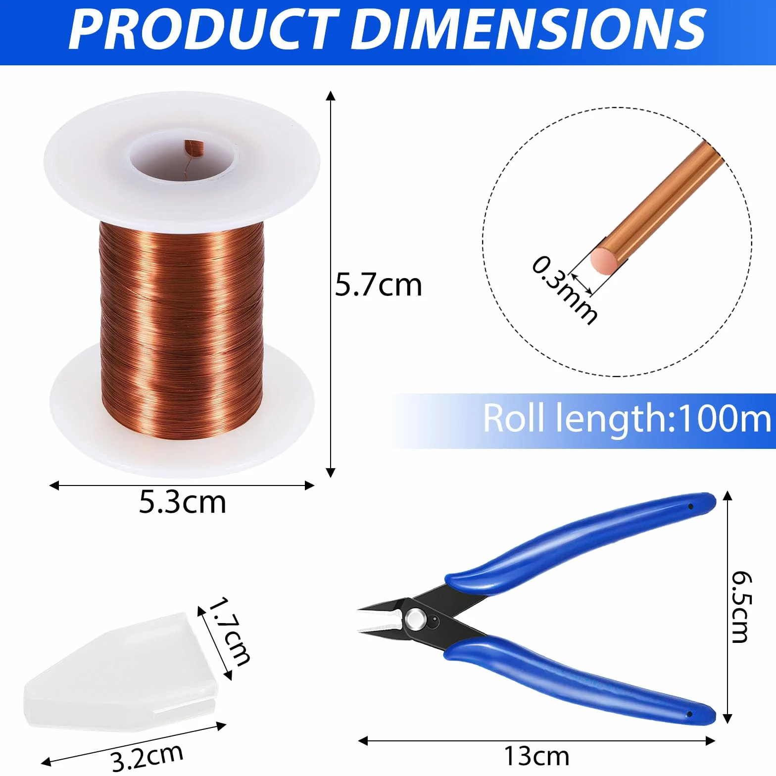 Filo di rame puro 0,3 mm x 100 m Bobine Filo di rame per la creazione di gioielli nudo morbido senza lacca per gioielli Esperimento di saldatura fai da te