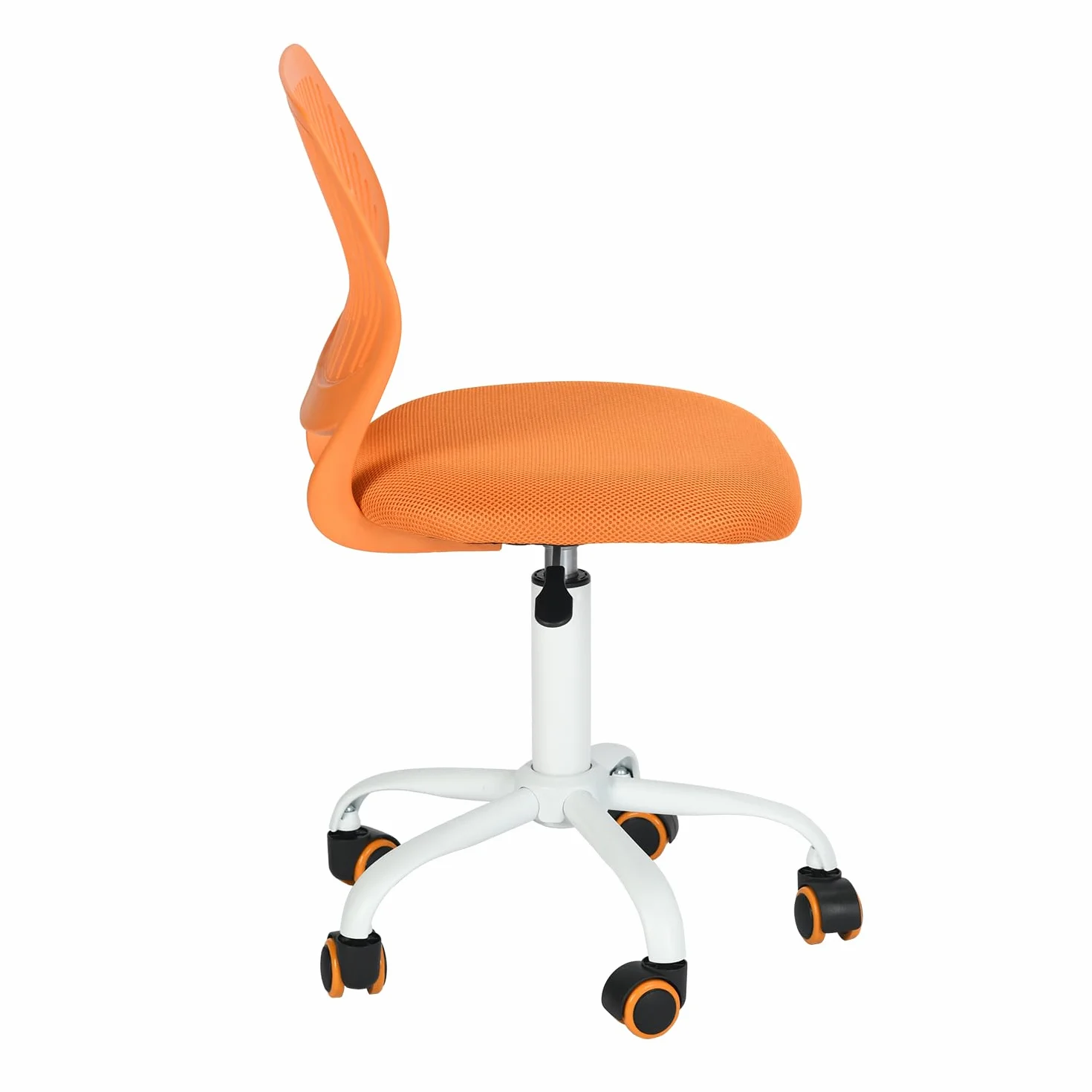 FurnitureR Sedia ergonomica compatta per scuola, schienale in rete traspirante, altezza regolabile, arancione